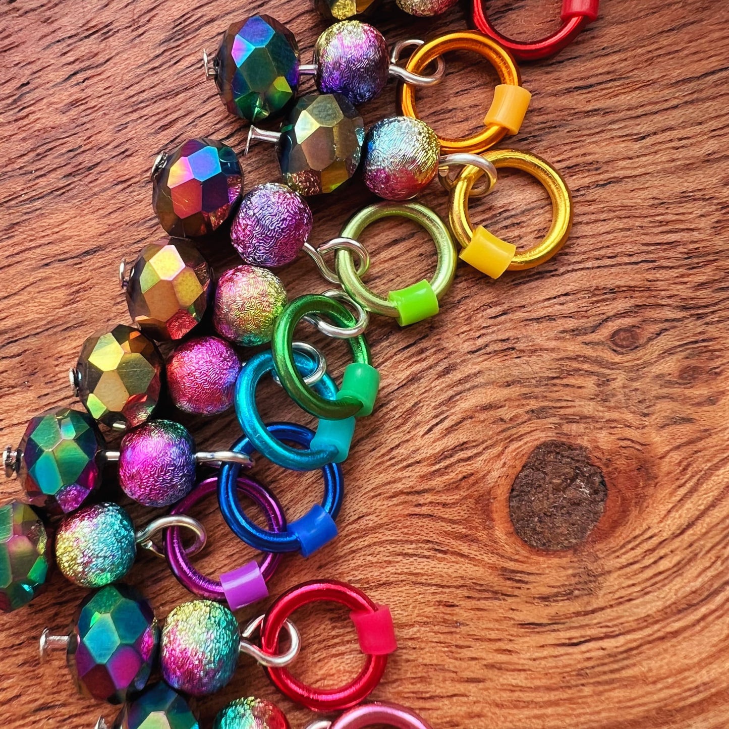 Rainbow Stitch Markers for Knitting - Festival of Colour