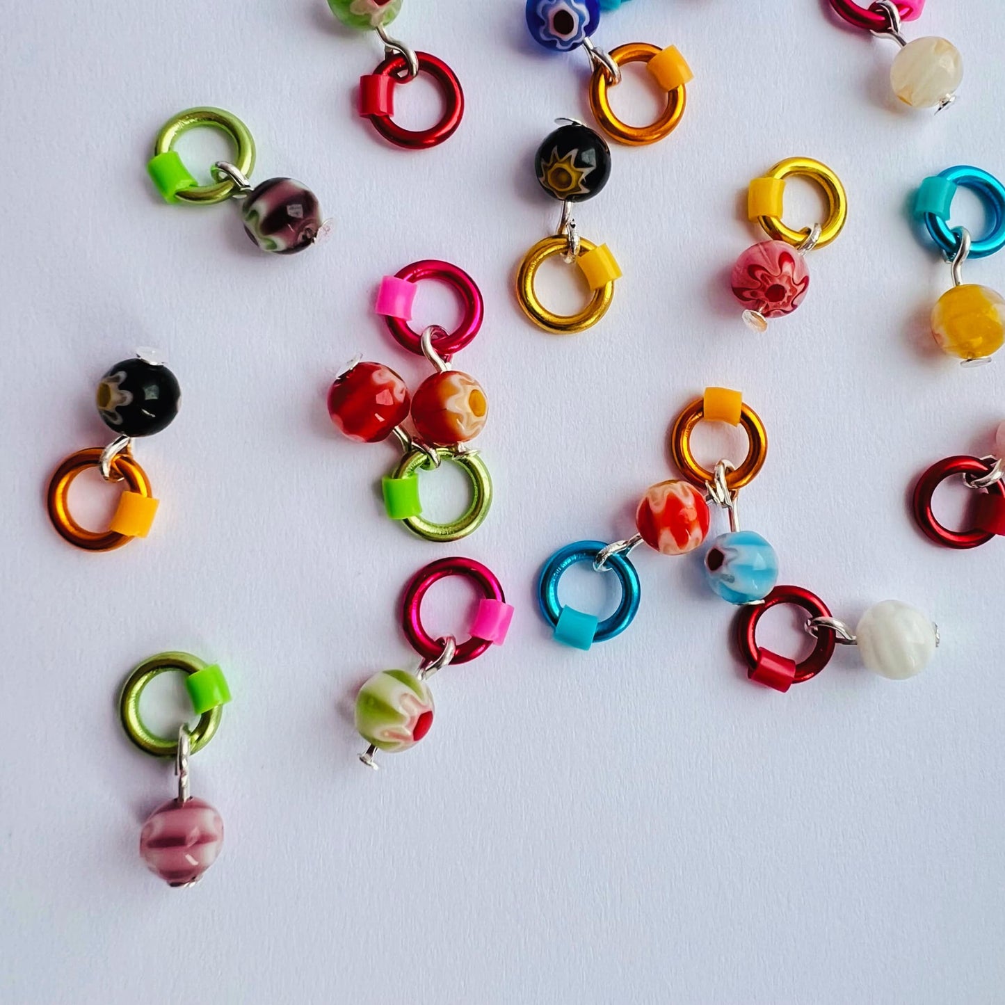 Millefiori Glass Knitting Stitch Markers -Tokyo Pop!