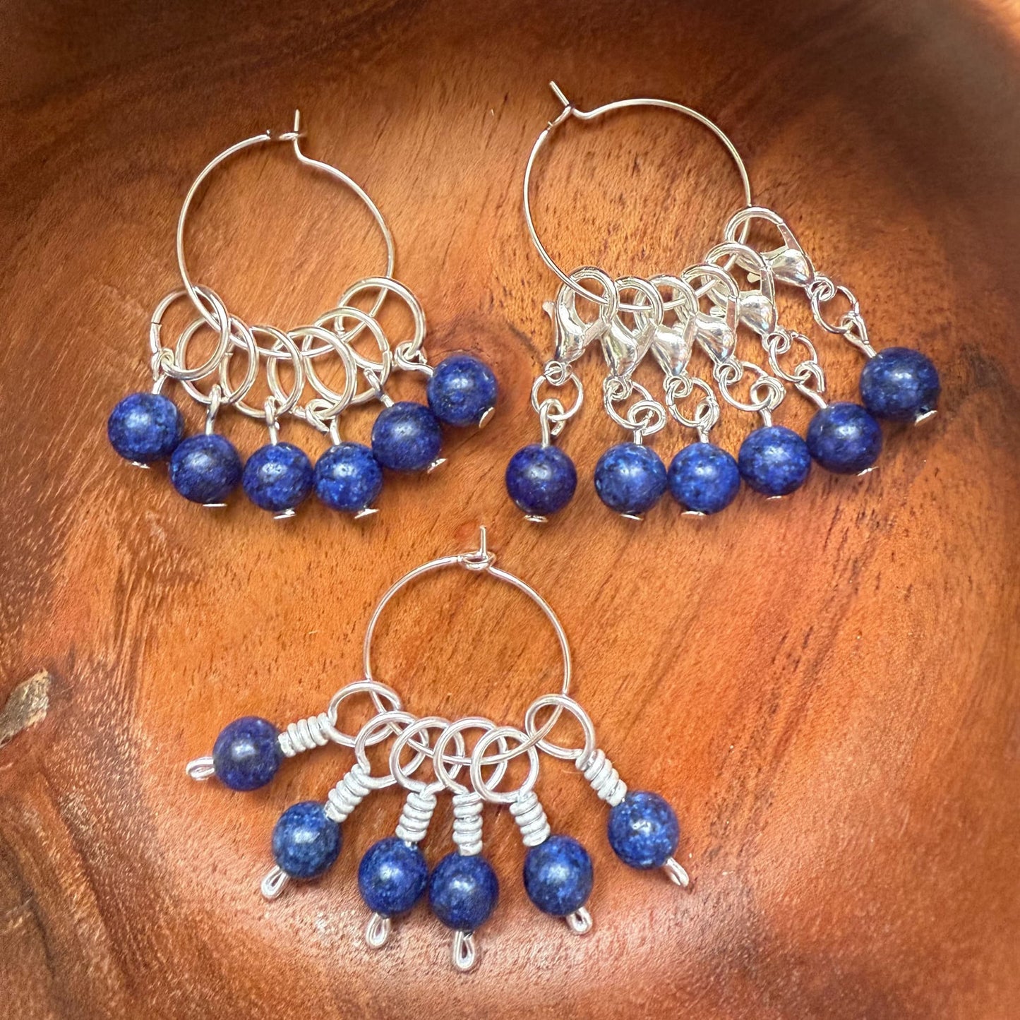 Lapis Lazuli Stitch Markers - River
