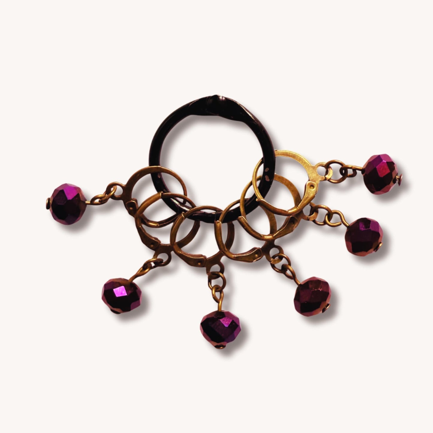Purple Crystal Stitch Markers - Night Gems