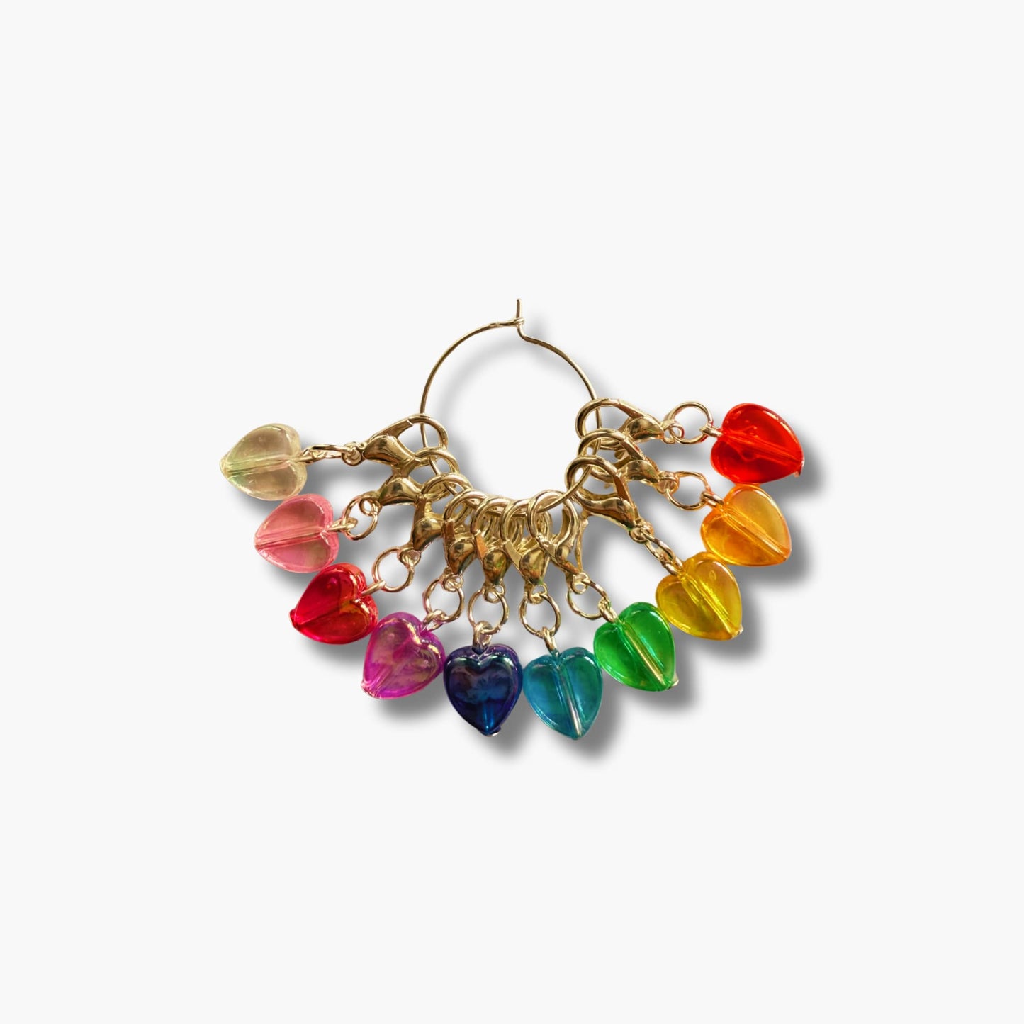Rainbow Crochet Stitch Markers - Sugar Hearts