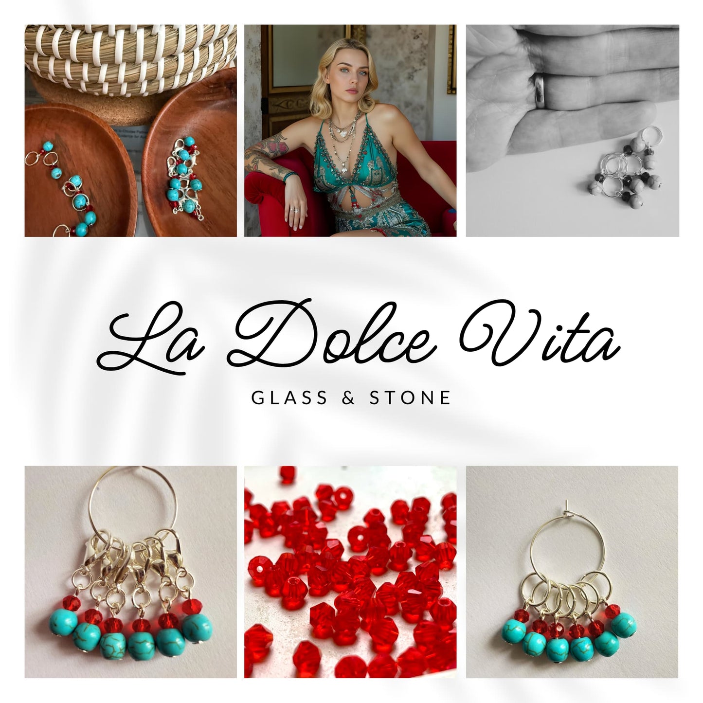 Turquoise Stone Stitch Markers - La Dolce Vita