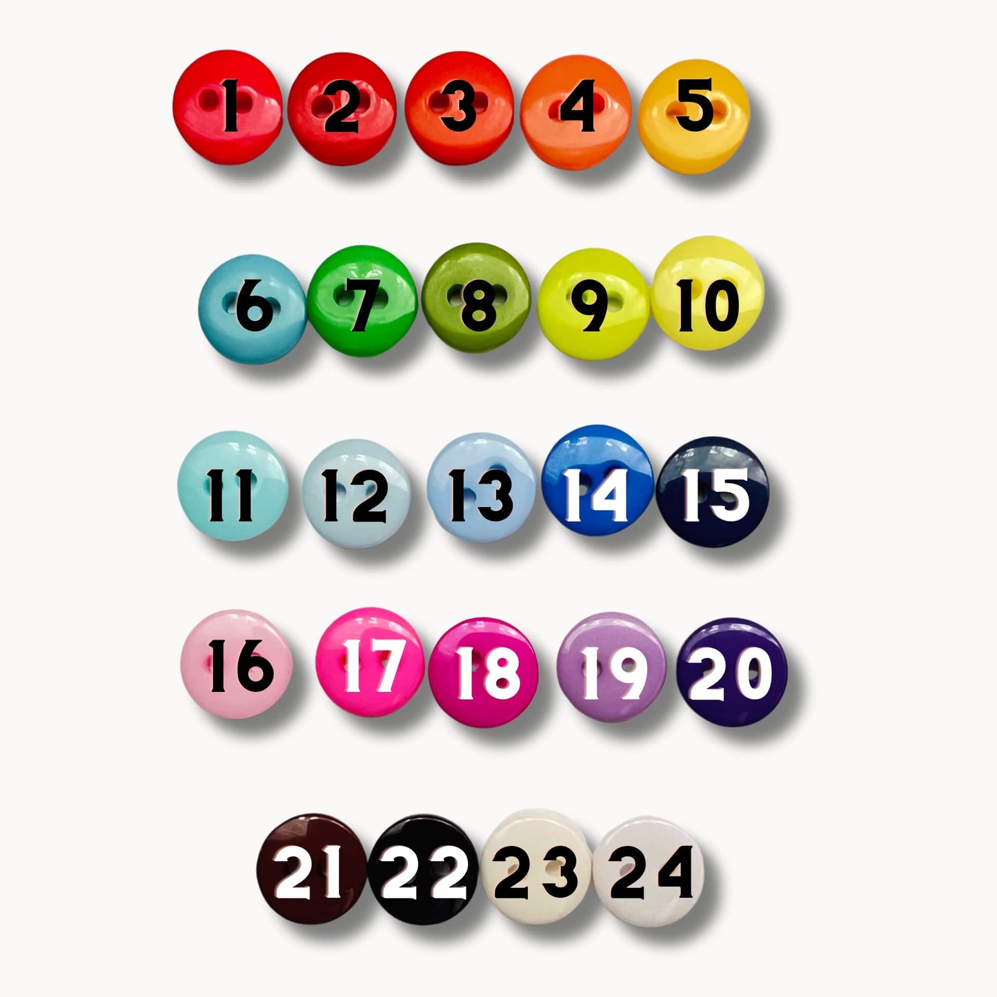 Rainbow Buttons 9mm Assorted - Multi-Color Craft Buttons