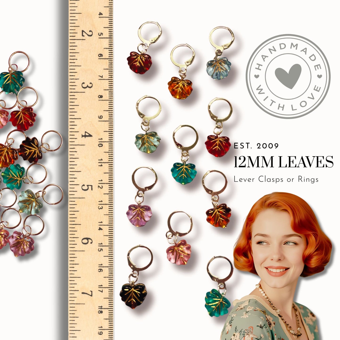Leaf Stitch Markers - Autumn Knitting