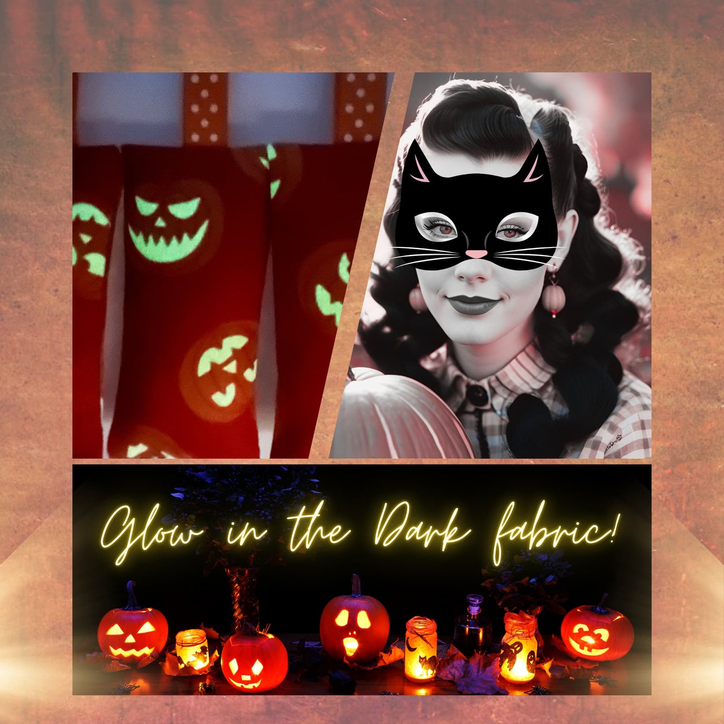 Halloween Gift, Lavender Sachets in Lewis & Irene Glow in the dark Pumpkin Fabric