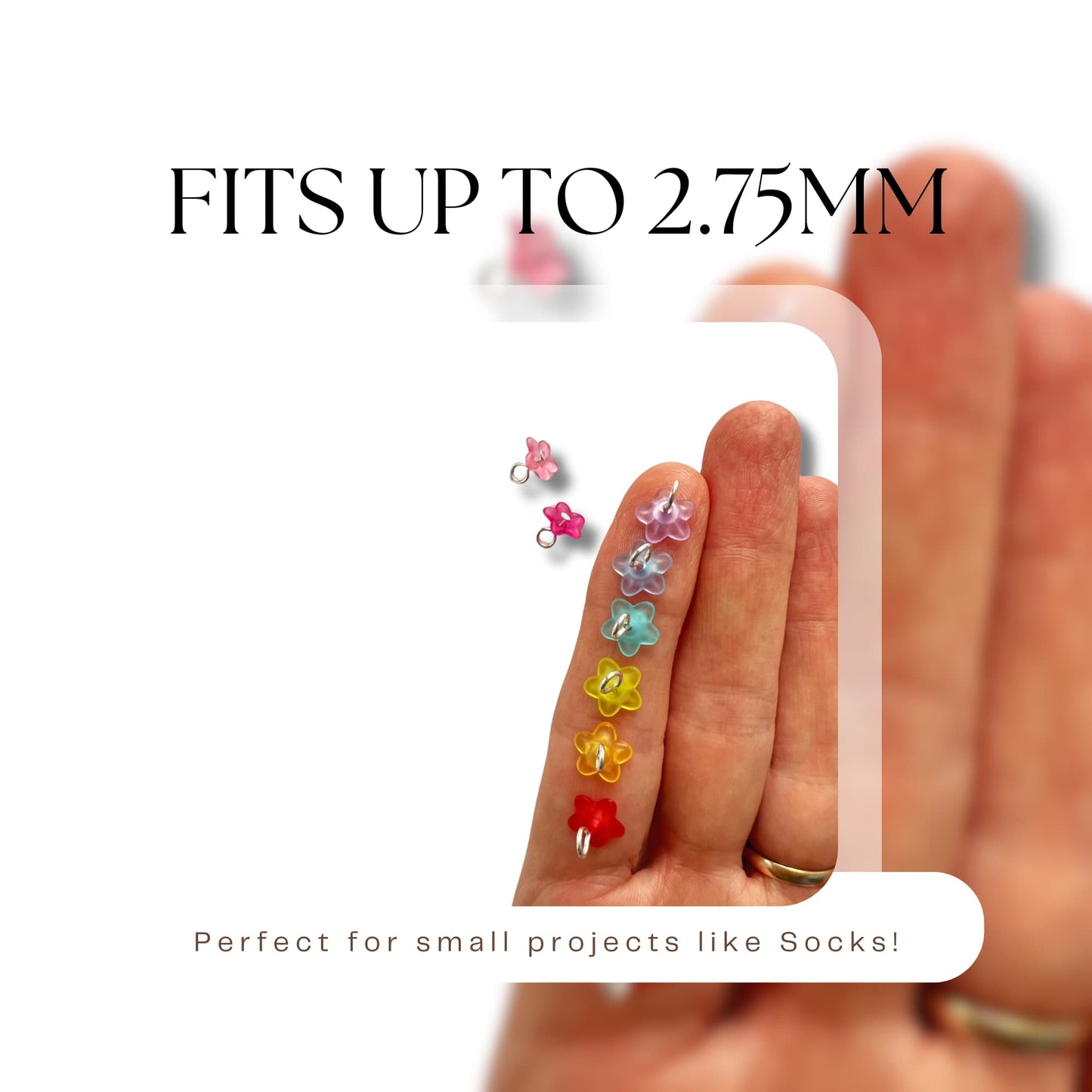 Stitch Markers for Sock & Lace Knitting , snag free - Teeny Flowers