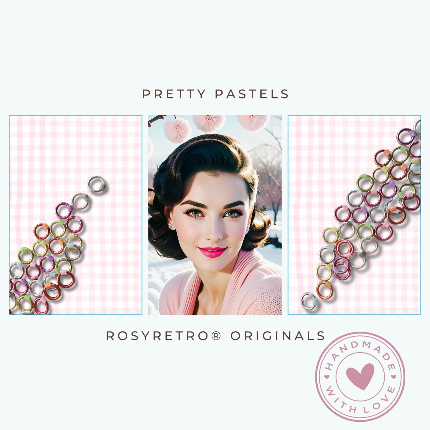 Pastel Stitch Markers for Sock, Lace & Knitting - Pastel Hoops