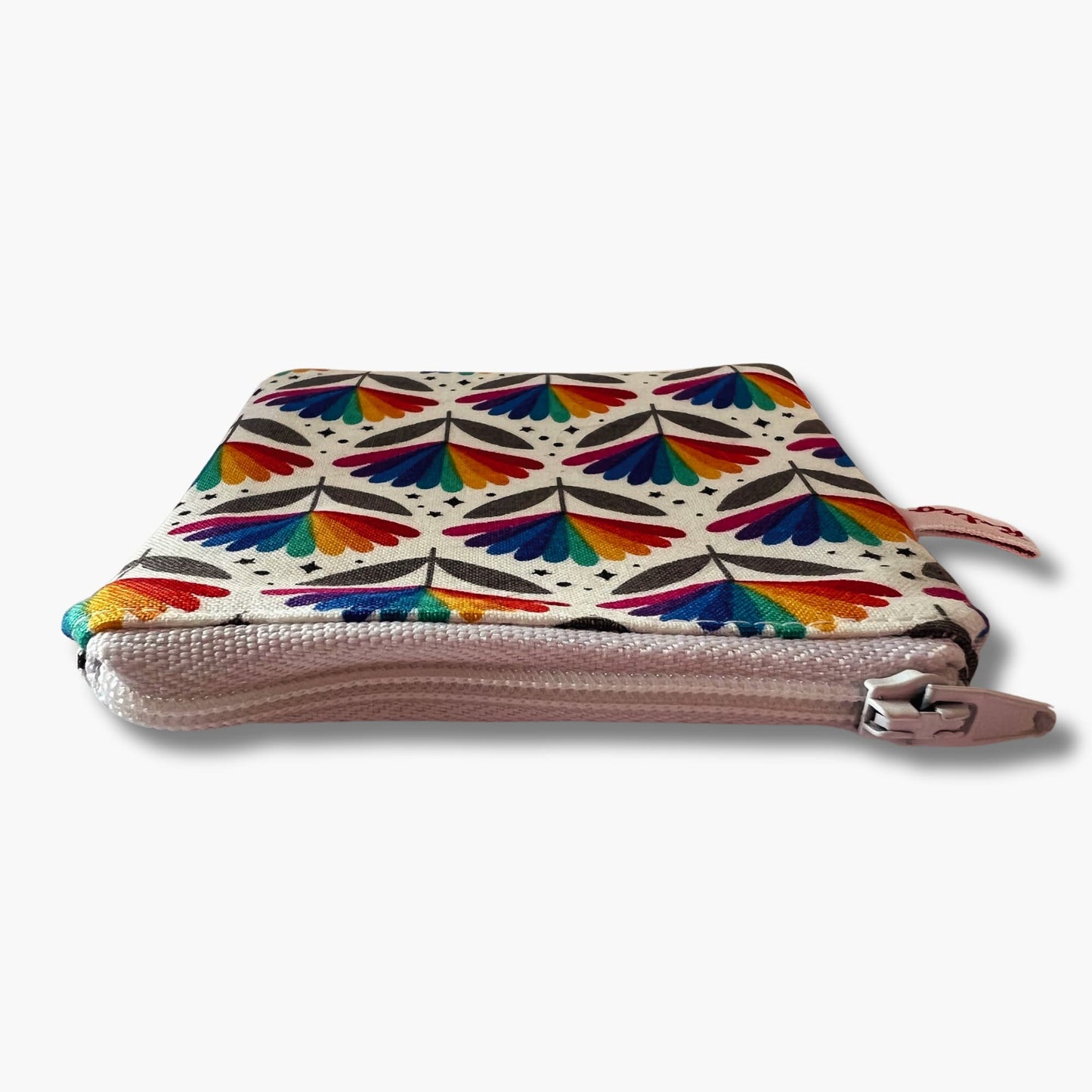Rainbow Floral Print Zippered Knitting Notions Pouch - Flower a GoGo