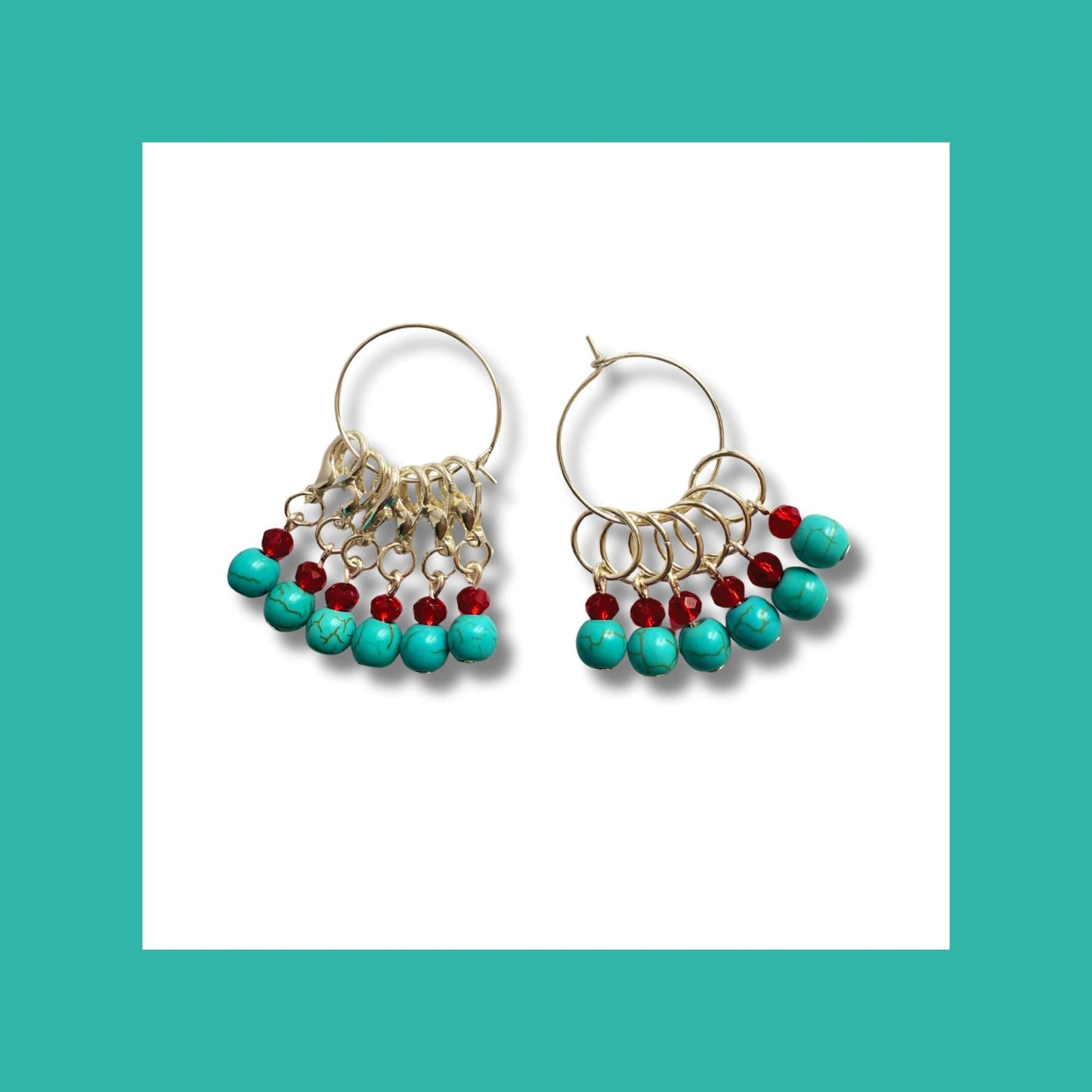 Turquoise Stone Stitch Markers - La Dolce Vita