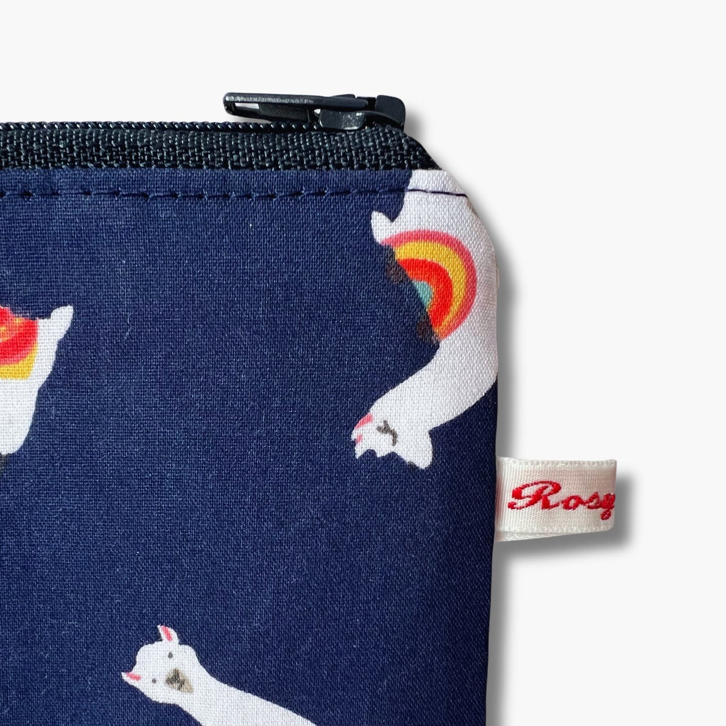 Navy Llama Print Mini Notions Case for Knitters - Zippered Stitch Marker Pouch