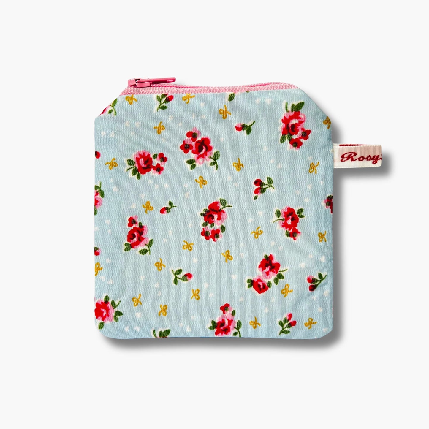 Pale Blue Mini Floral Rose Knitting Case for Portable Projects