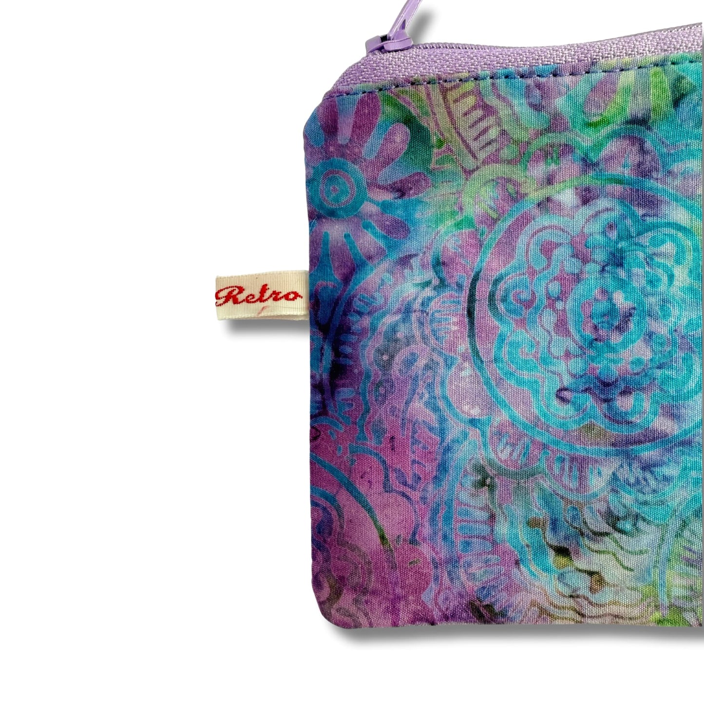 Navy Notions Case in 100% Cotton Batik Print - Moonlit garden