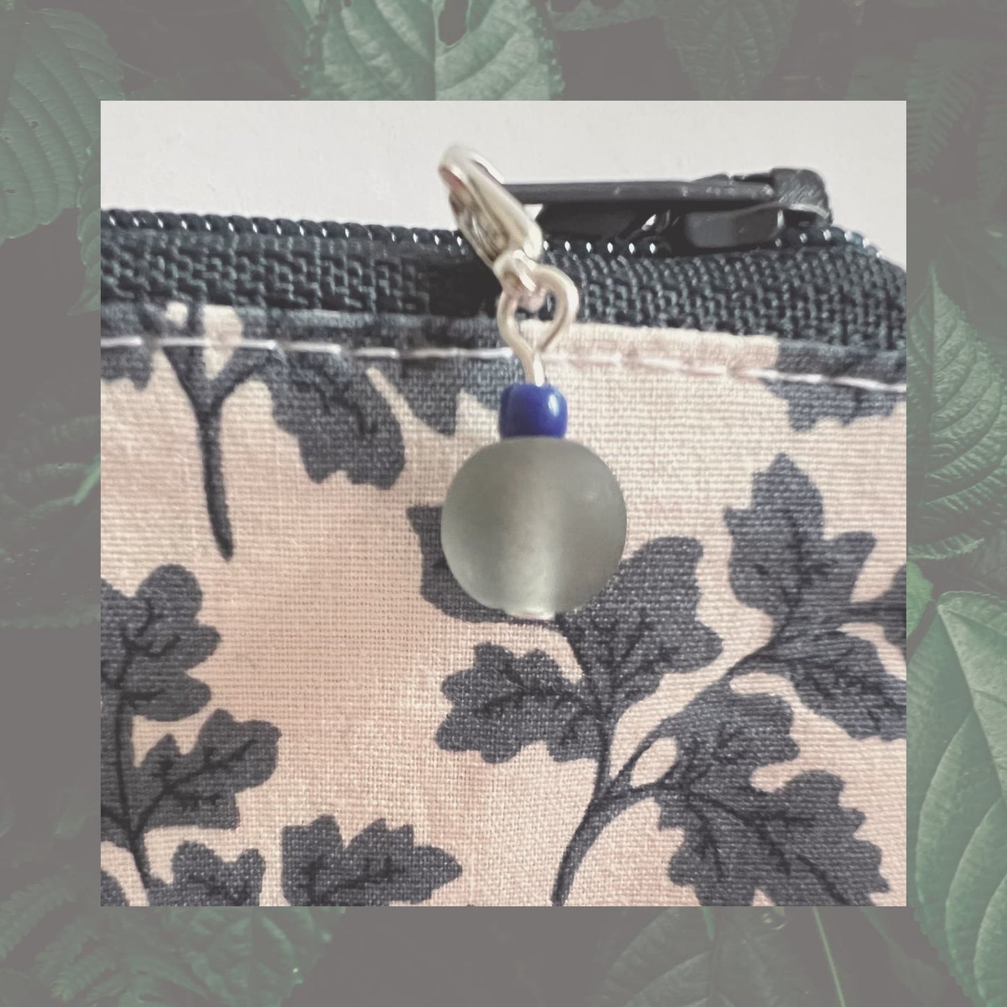 Navy and Cream Purse in 100% Cotton Limited Edition Print - Grey Gardens