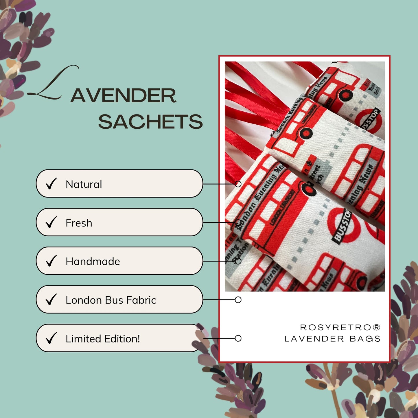 Lavender Bags , Vintage Britain - London Bus