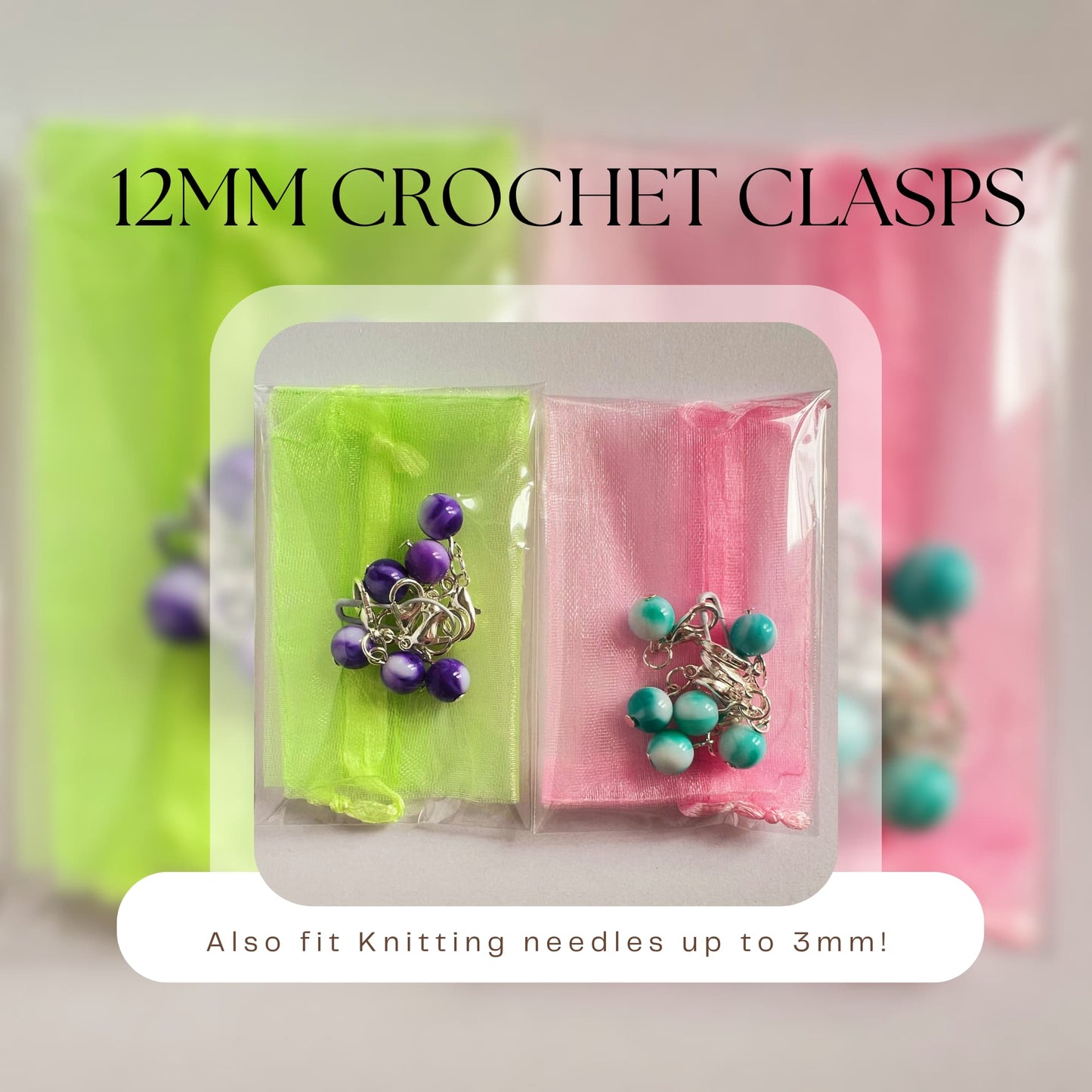 Crochet Stitch Markers - Spearmint and Grape