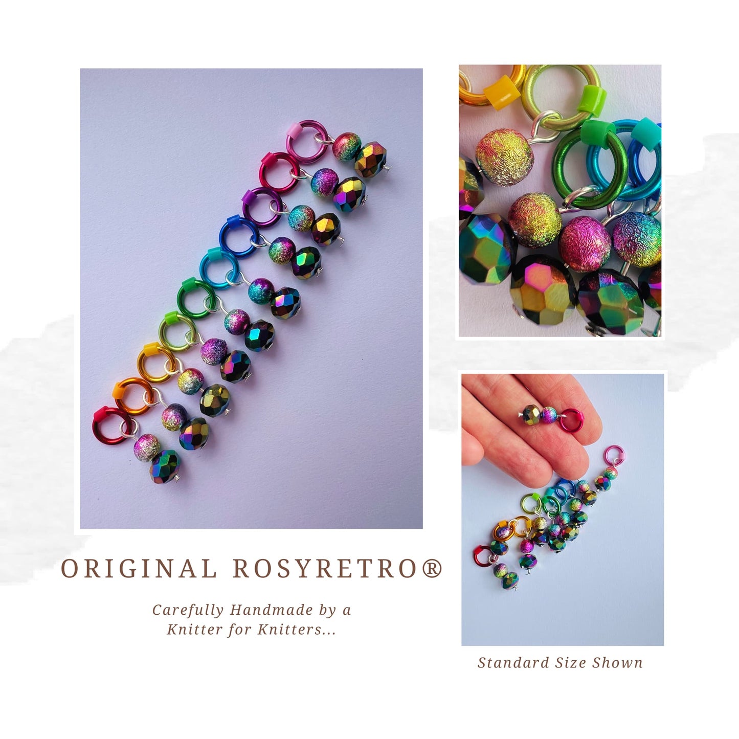 Rainbow Stitch Markers for Knitting - Festival of Colour