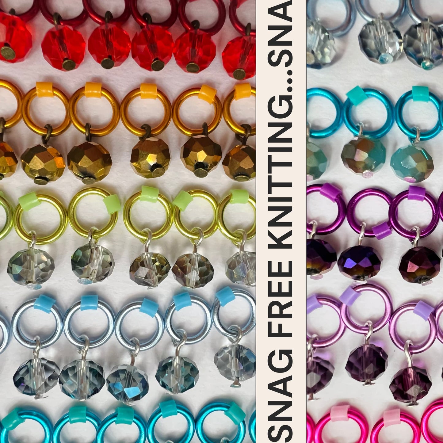 Crystal Glass Stitch Markers for Knitting, Snag Free - Enchanted Garden 1