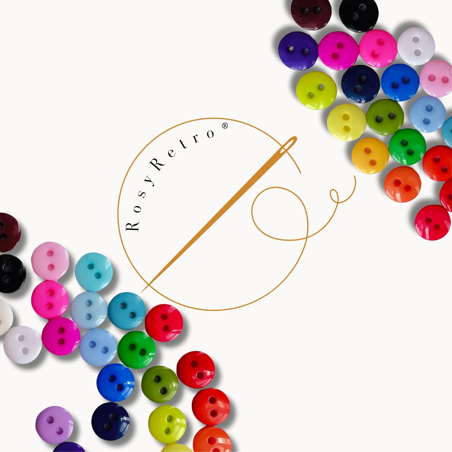 Rainbow Buttons 9mm Assorted - Multi-Color Craft Buttons