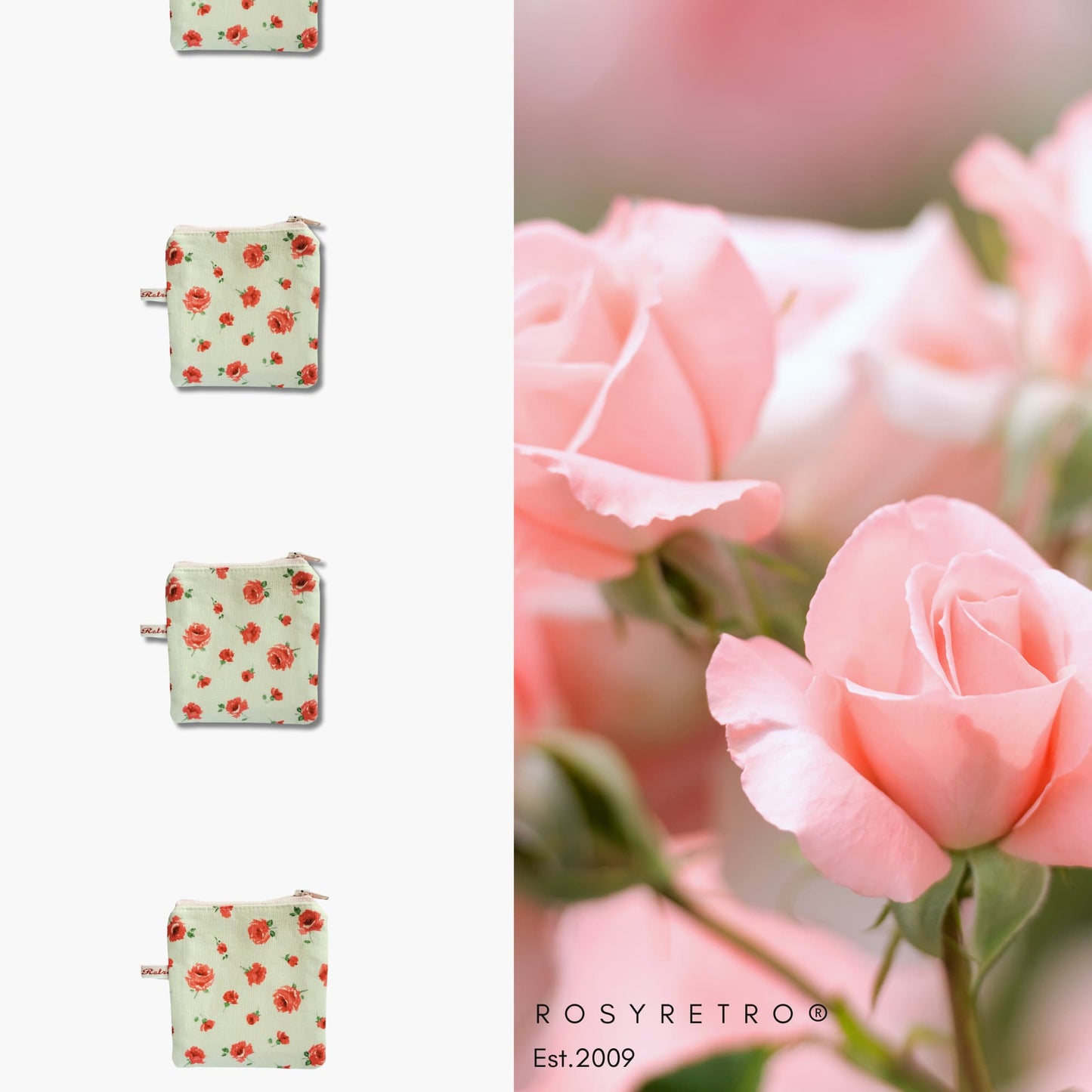 Liberty Fabric Mini Floral Rose Knitting Case for Portable Projects