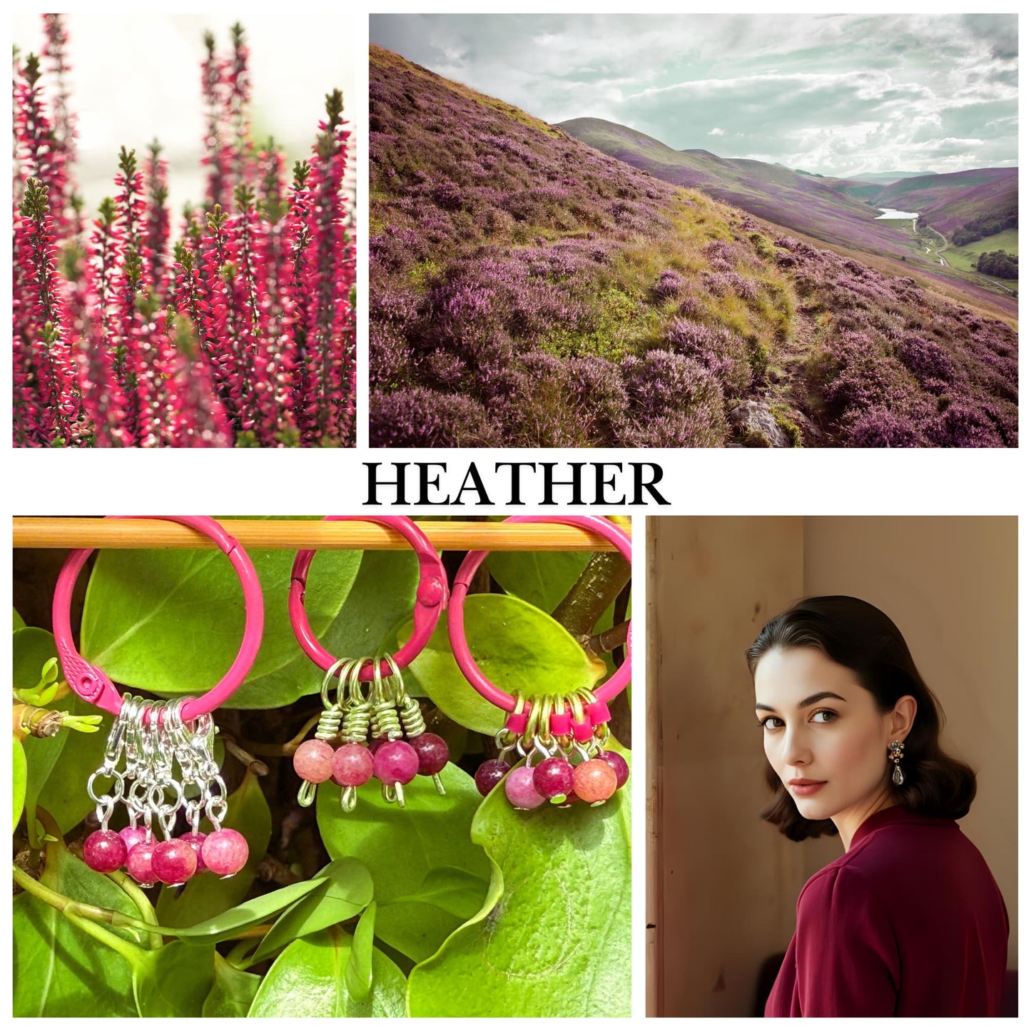 Tourmaline Stitch Markers - Heather