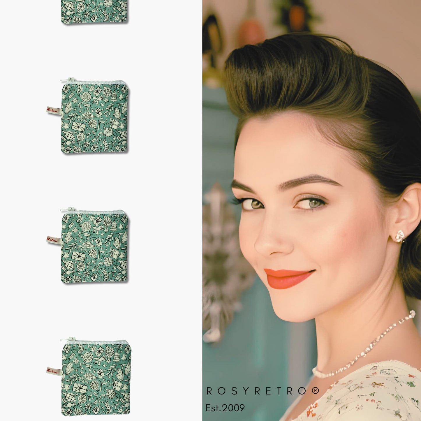 Liberty fabric purse - Festive Cheer