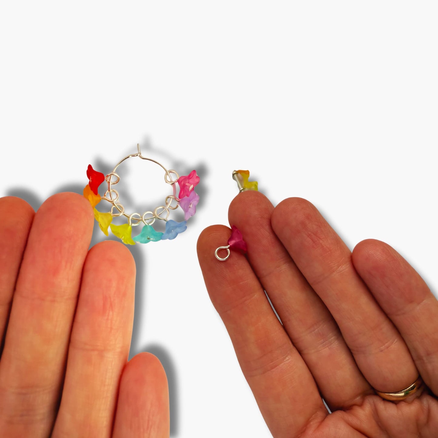 Stitch Markers for Sock & Lace Knitting , snag free - Teeny Flowers