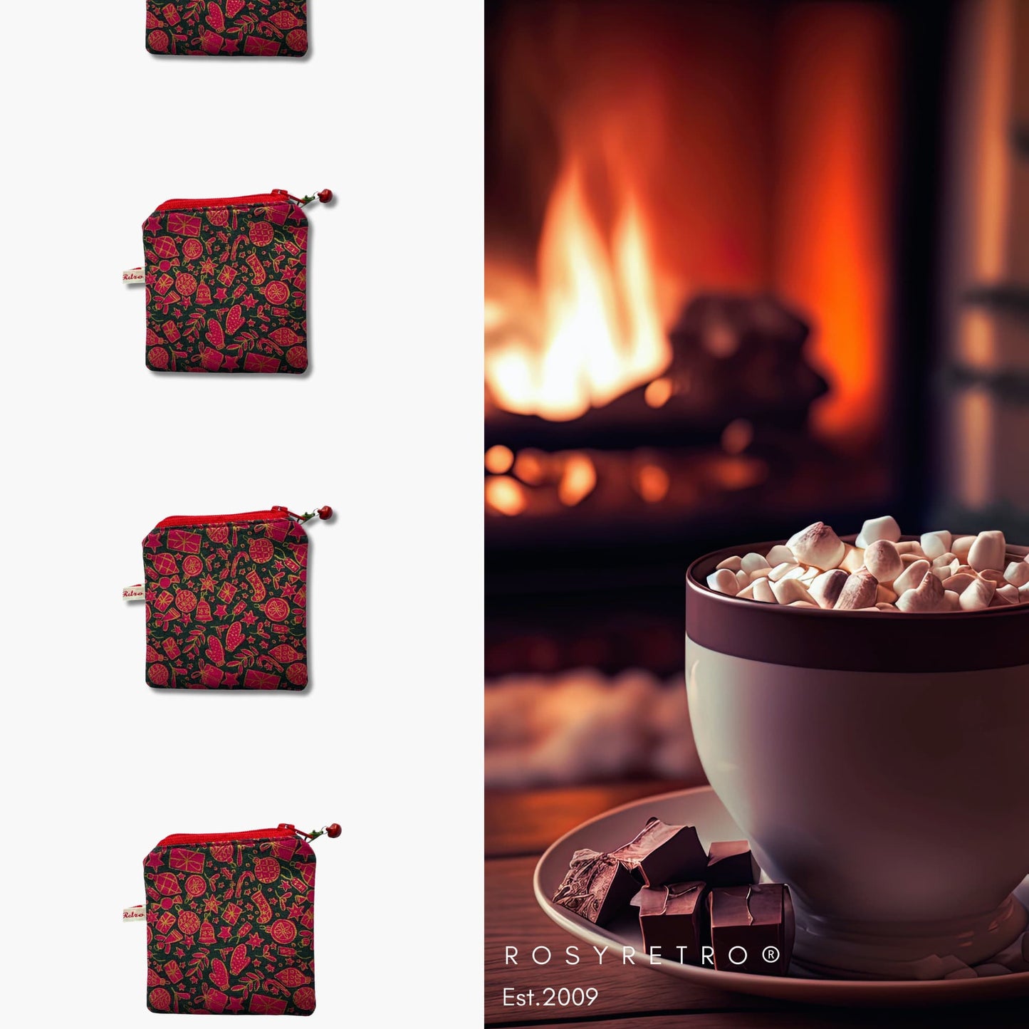 Limited Edition Liberty of London Christmas Fabric Mini Pouch for Knitters' Stitch Markers