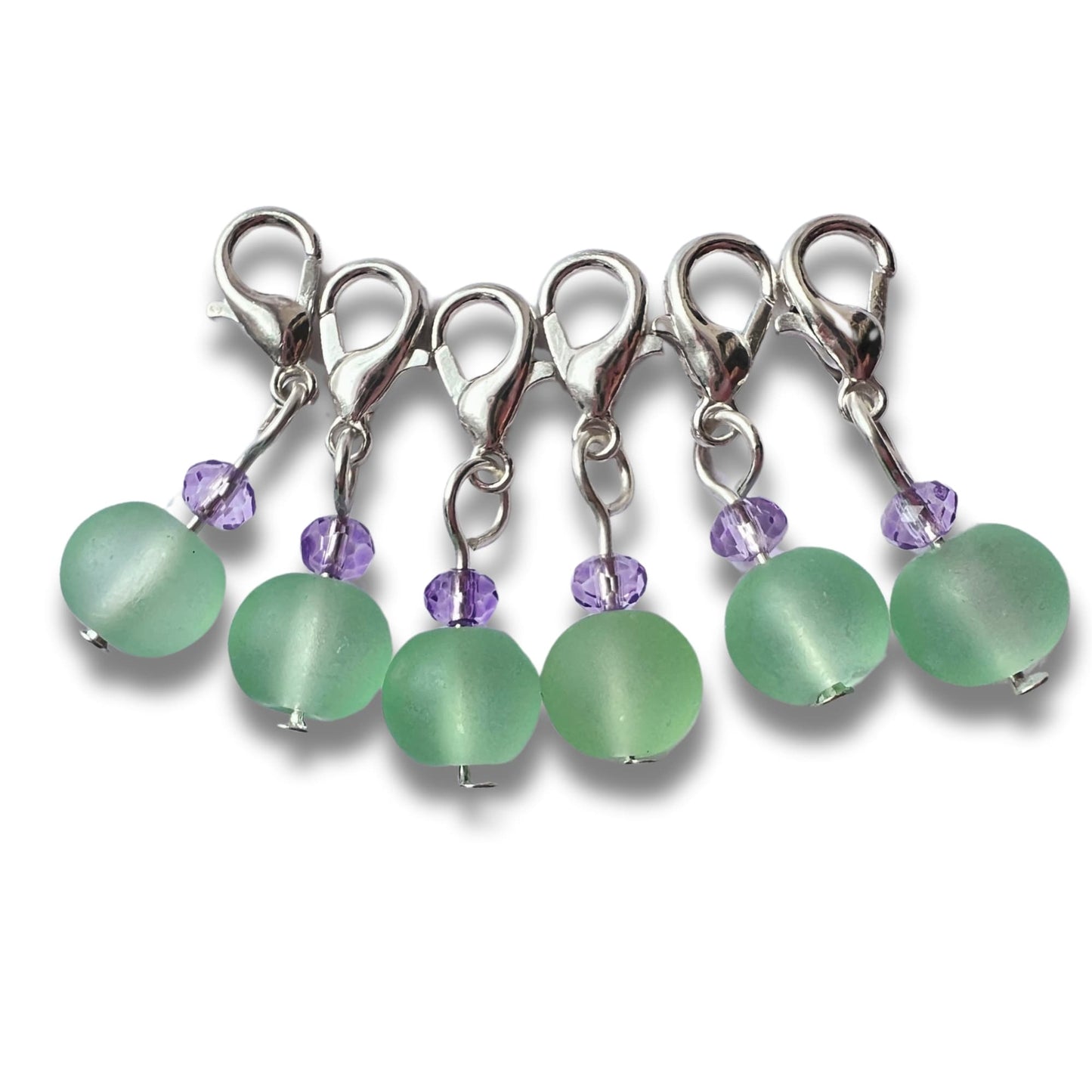 Crochet Stitch Markers - Mint Lavender