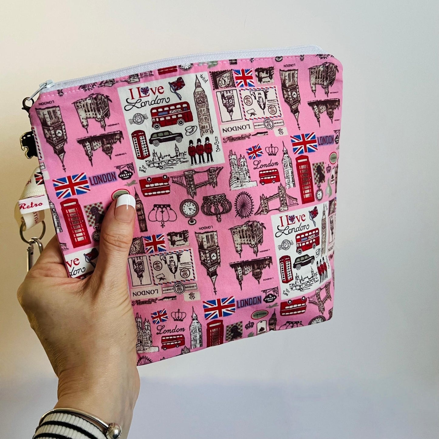 Pink London Themed Project Bag for Knitting - Sugar London