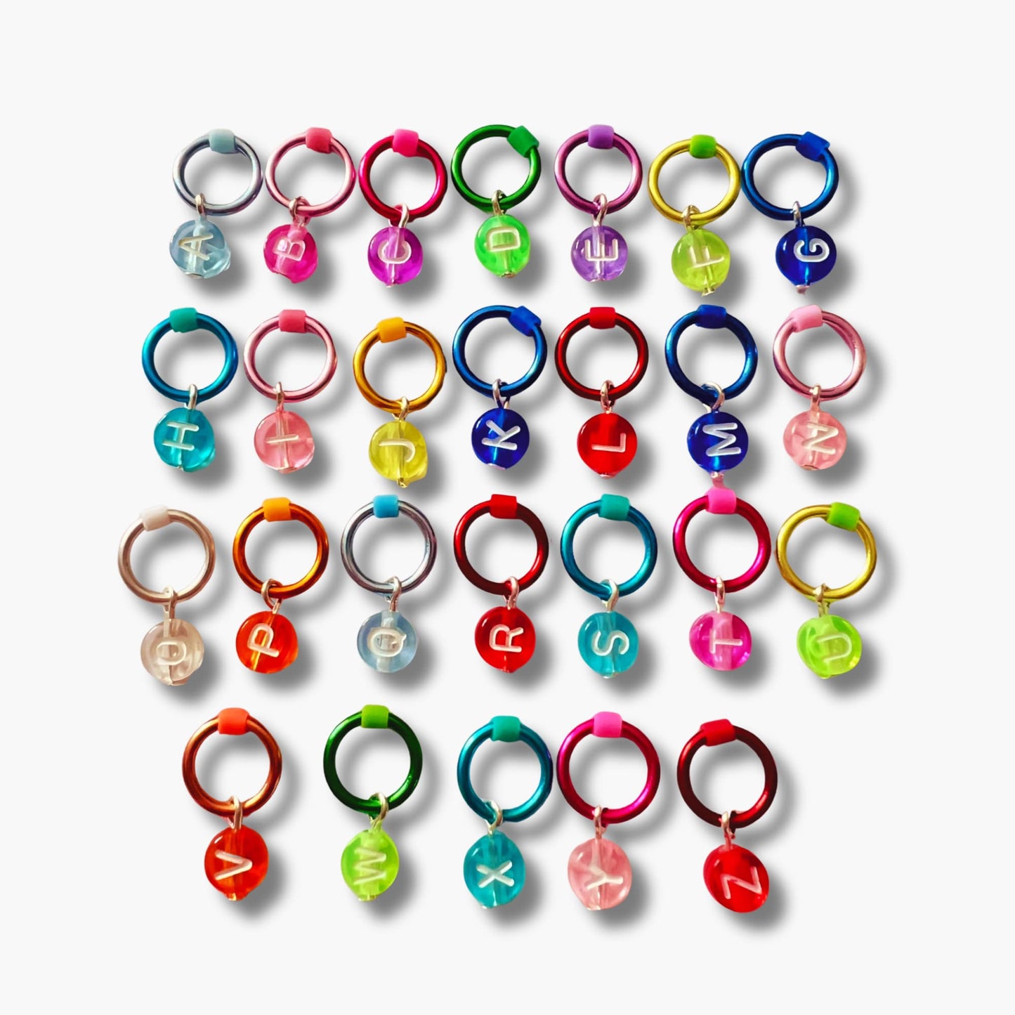 Alphabet Stitch Marker Set for Knitting -Jelly Brights