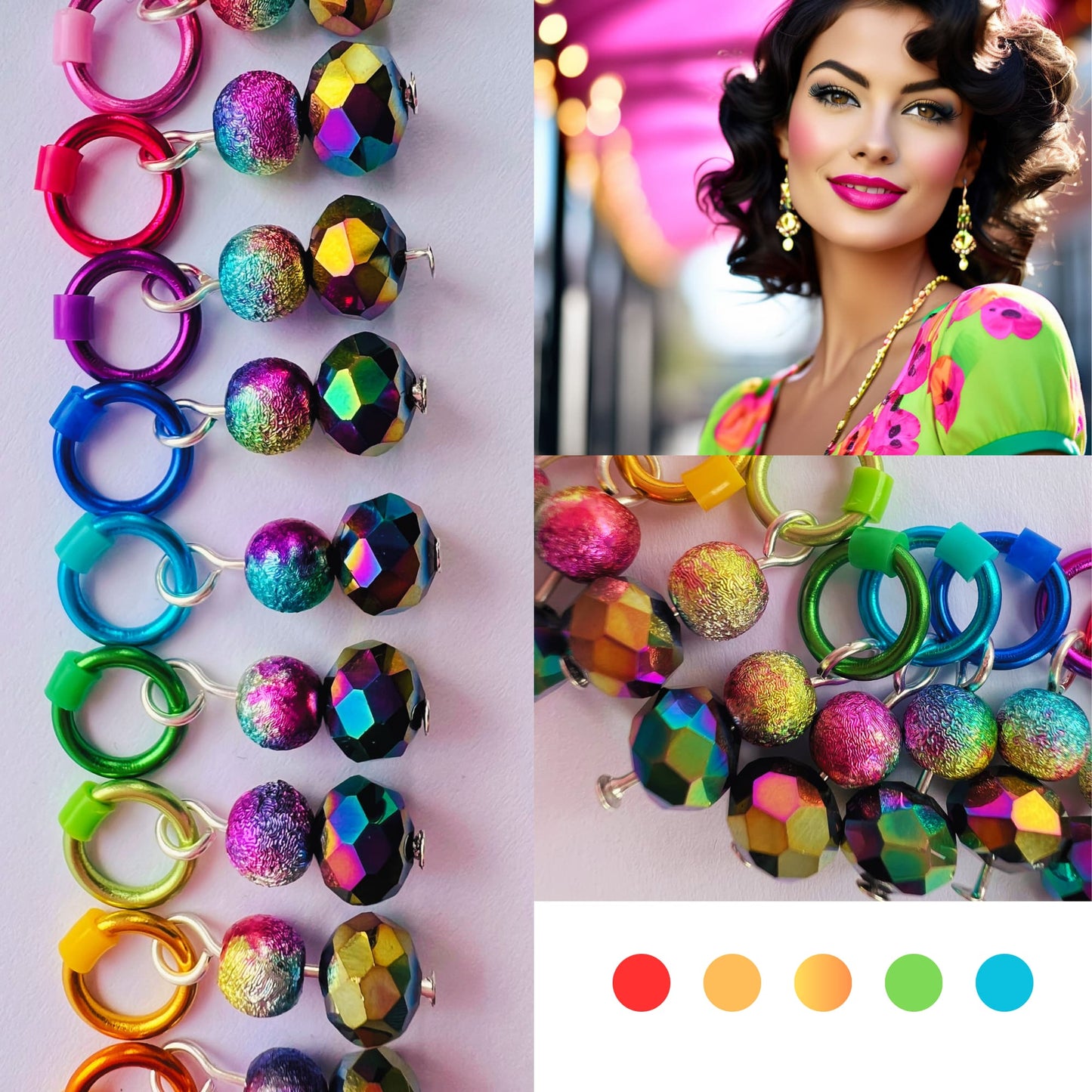 Rainbow Stitch Markers for Knitting - Festival of Colour