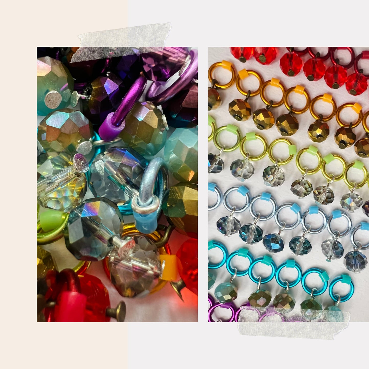 Crystal Glass Stitch Markers for Knitting, Snag Free - Enchanted Garden 1