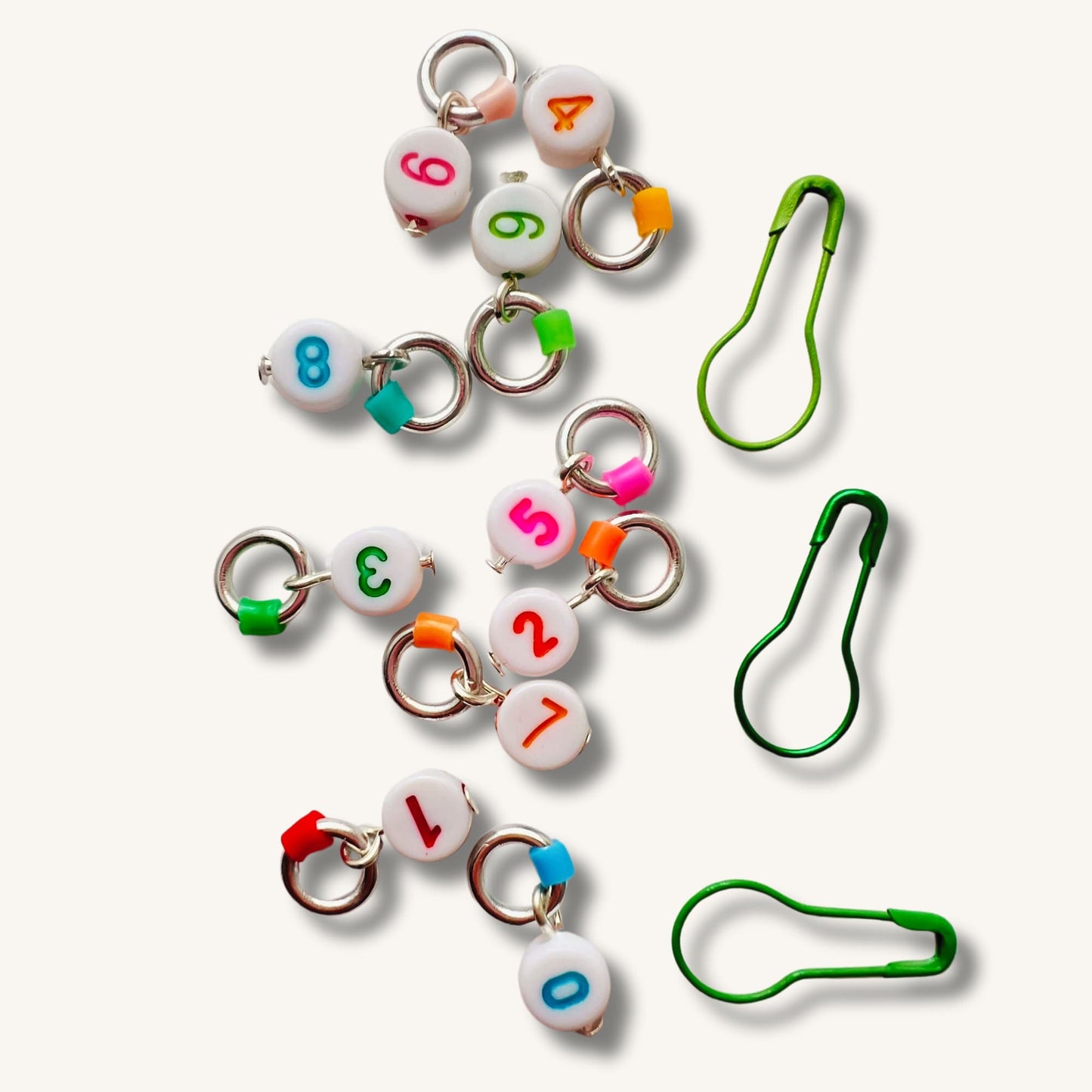 Number Stitch Markers for Knitting with links - Number Links