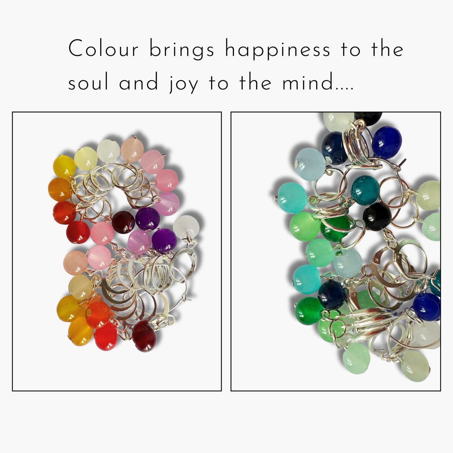 Gradient rainbow Stitch Marker Set for Knitting or Crochet - Jelly Pops