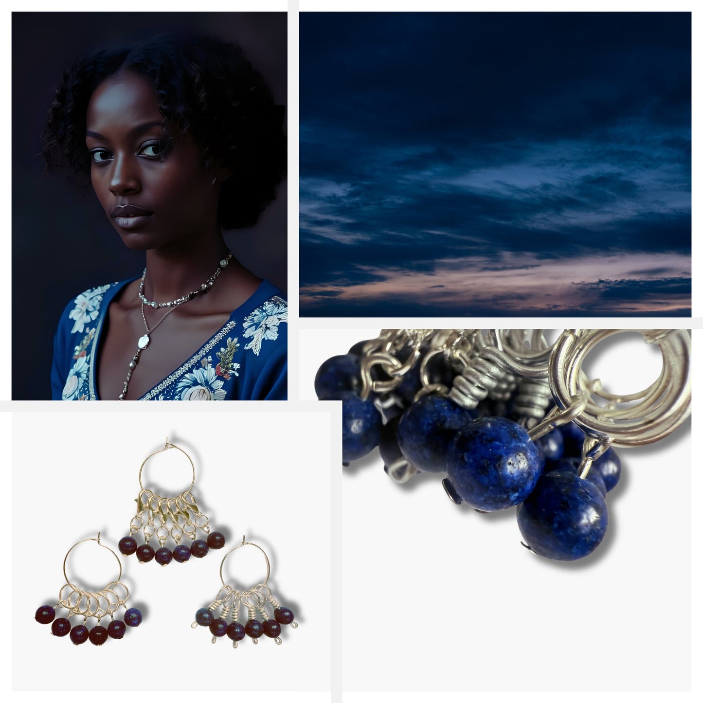 Lapis Lazuli Stitch Markers - River
