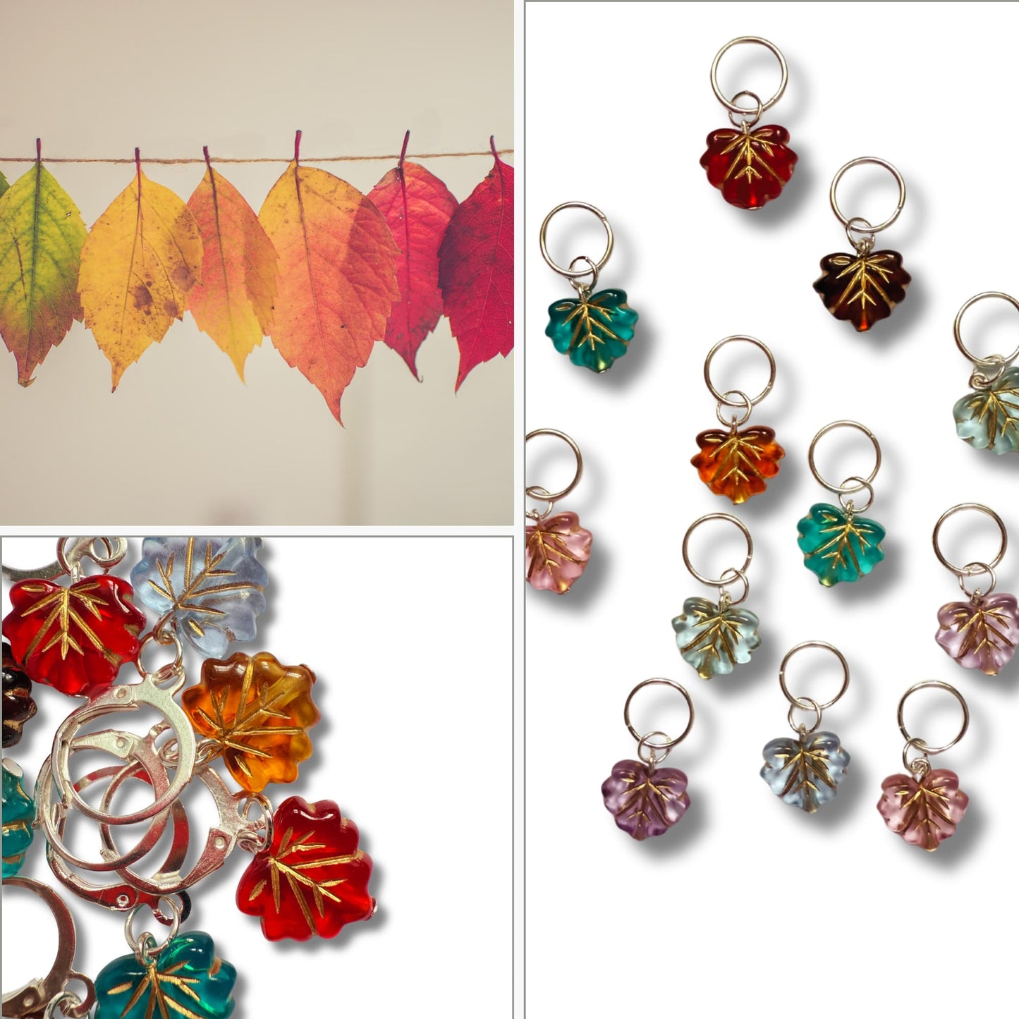 Leaf Stitch Markers - Autumn Knitting