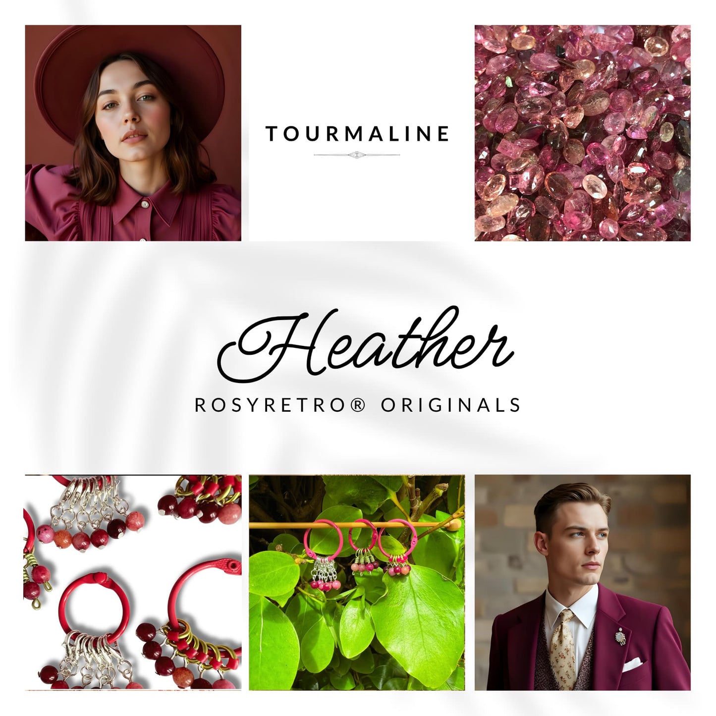 Tourmaline Stitch Markers - Heather