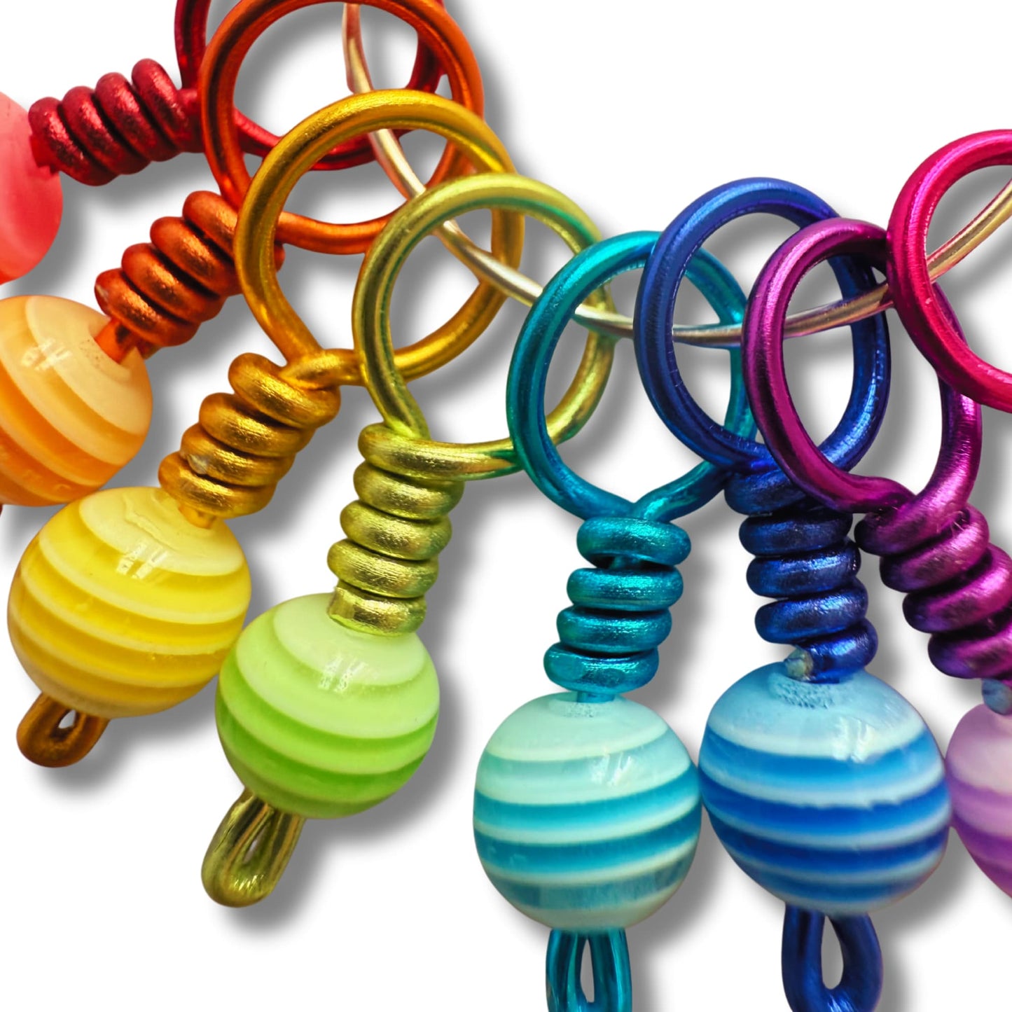 Sock Knitting Stitch Markers - Stripe Pops