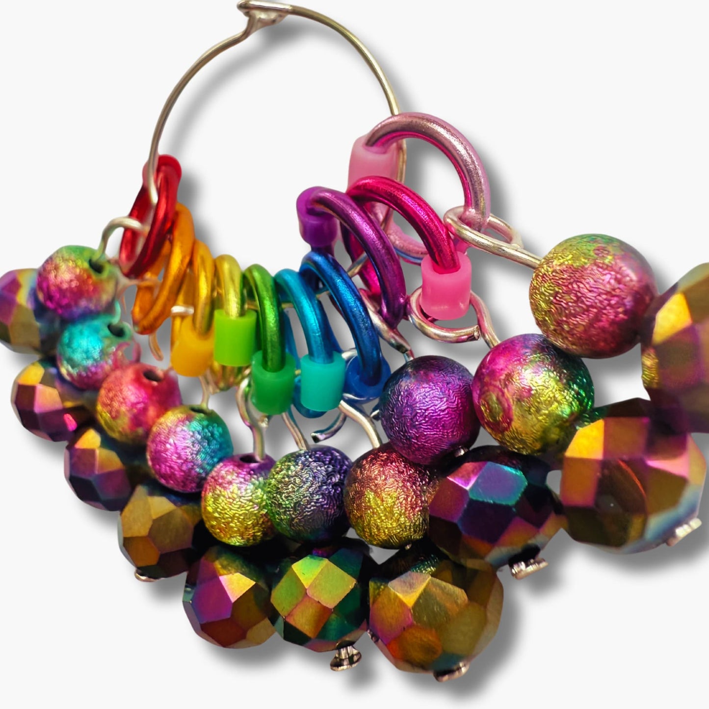 Rainbow Stitch Markers for Knitting - Festival of Colour