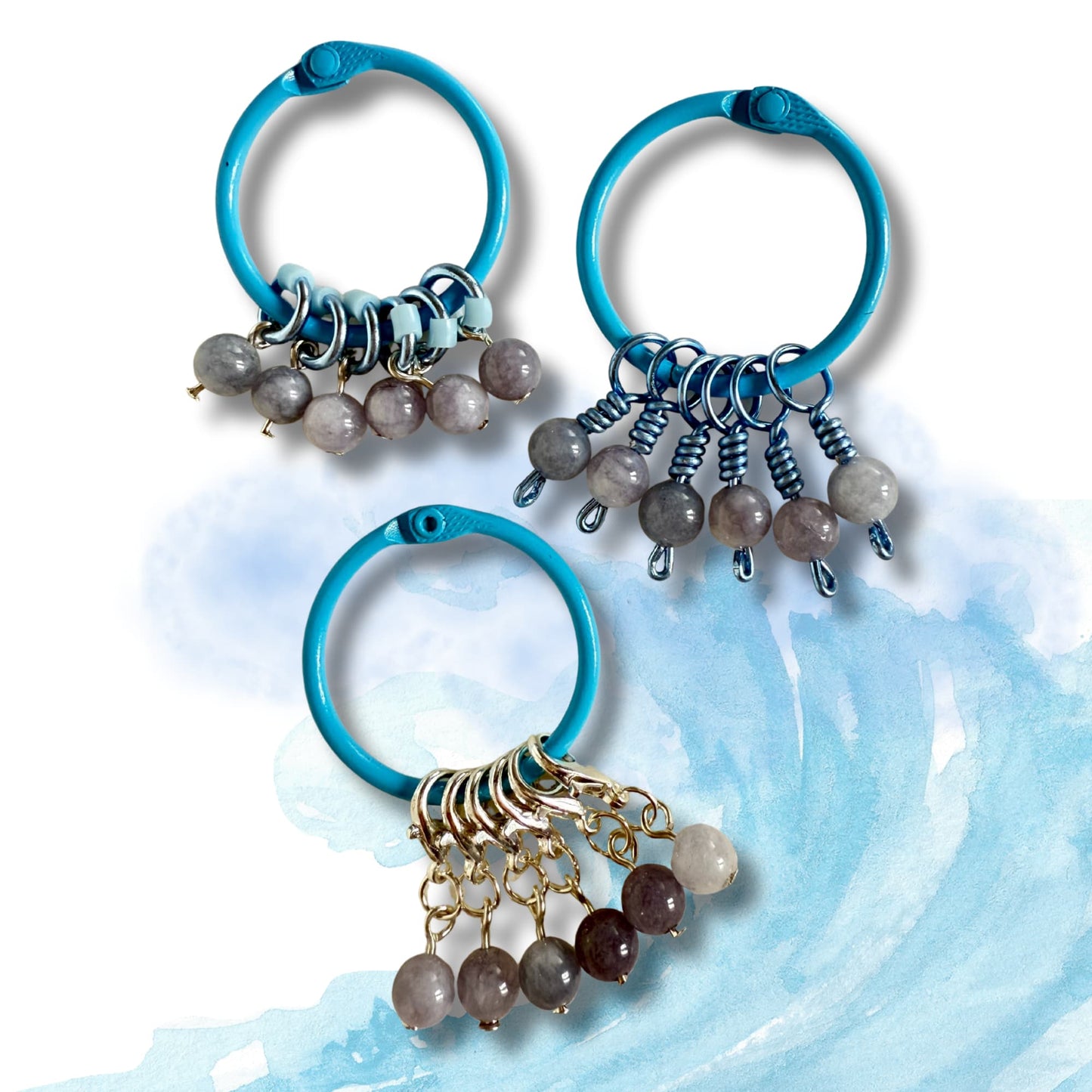 Aquamarine Stitch Markers - Sea
