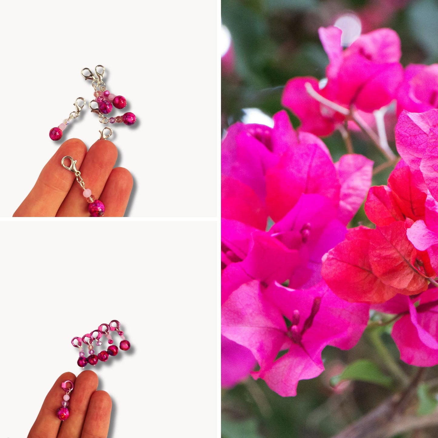 Pink Knitting Stitch Markers with Snag-Free Hoops - Pink wink