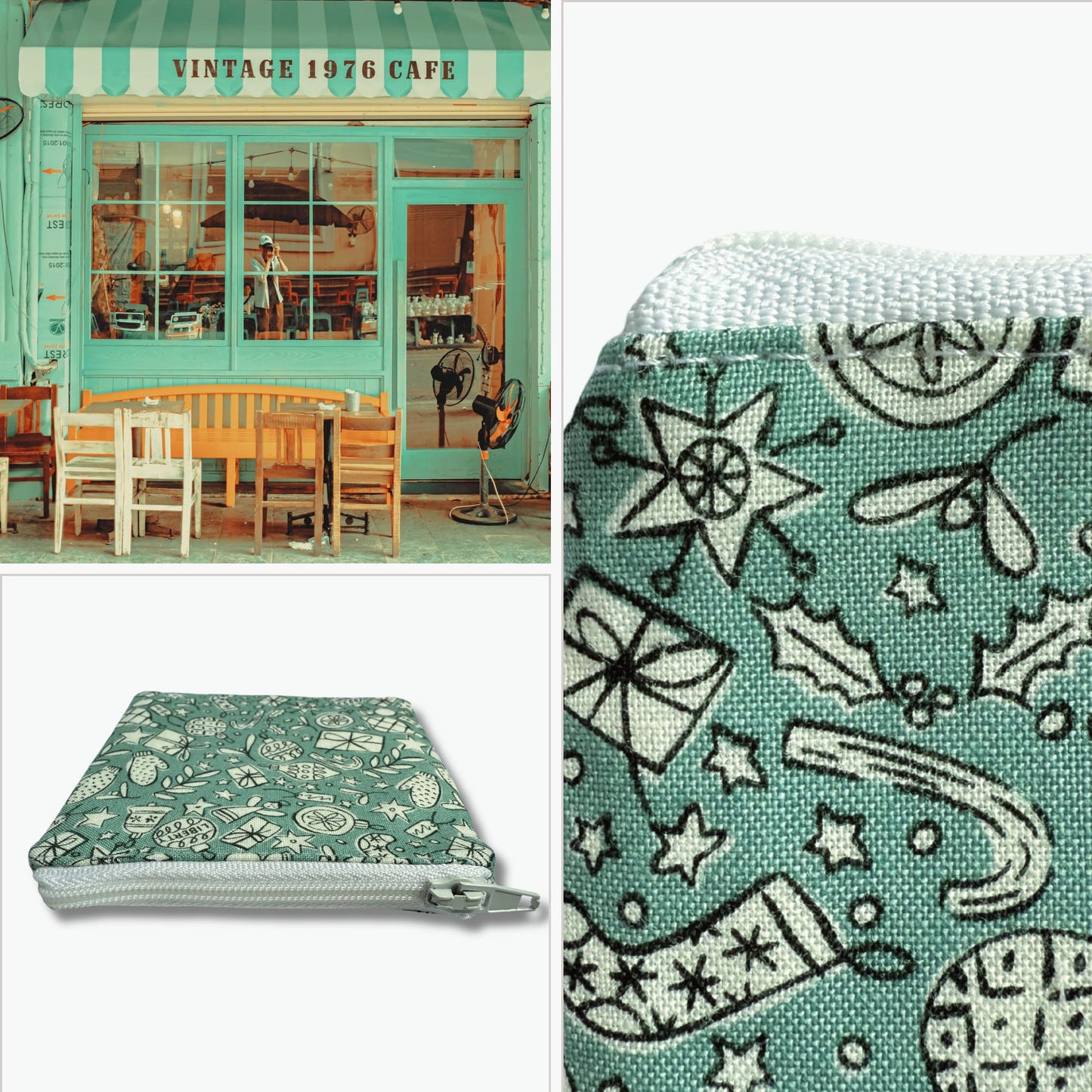 Liberty fabric purse - Festive Cheer