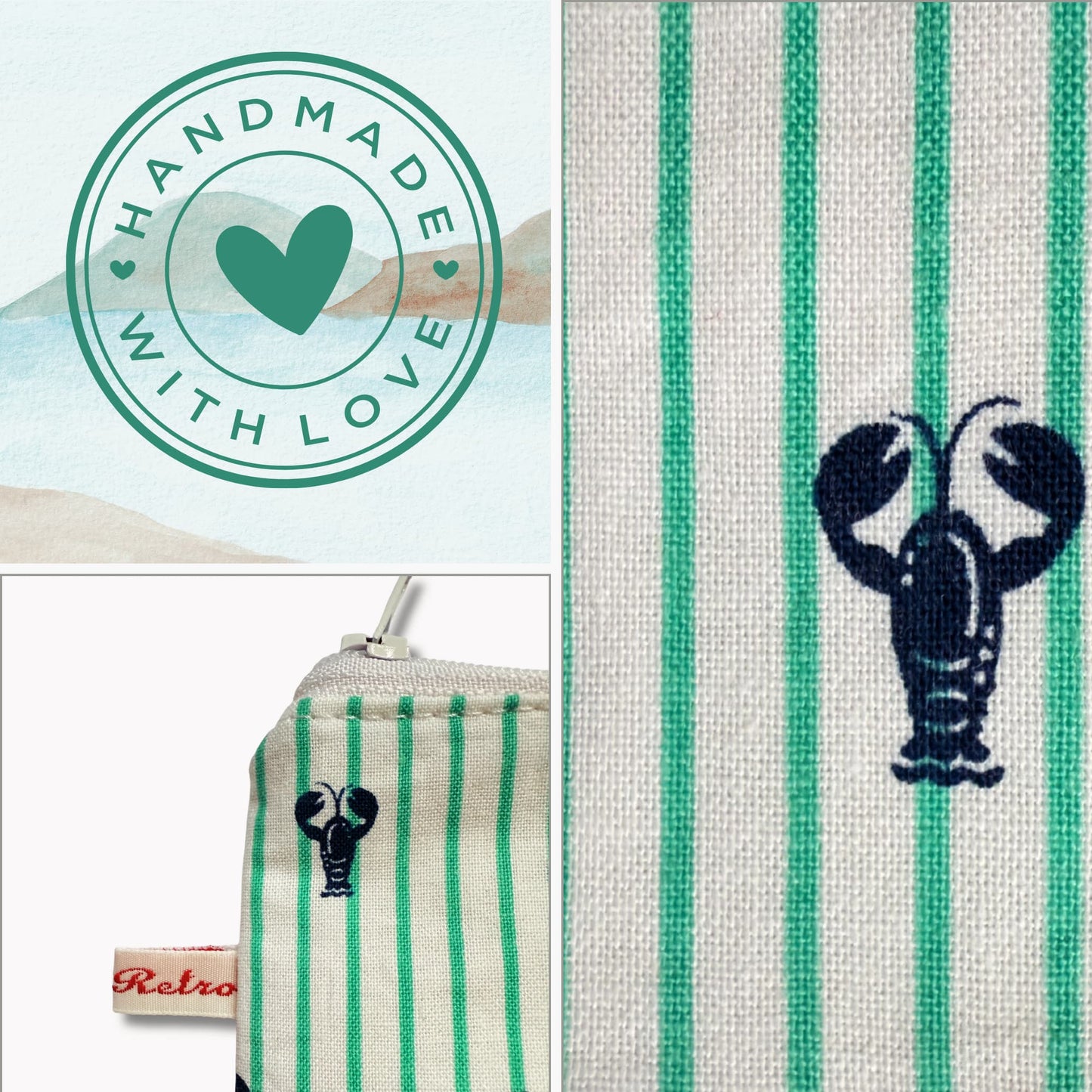 Striped Travel Purse for Stitch Markers - Seaside