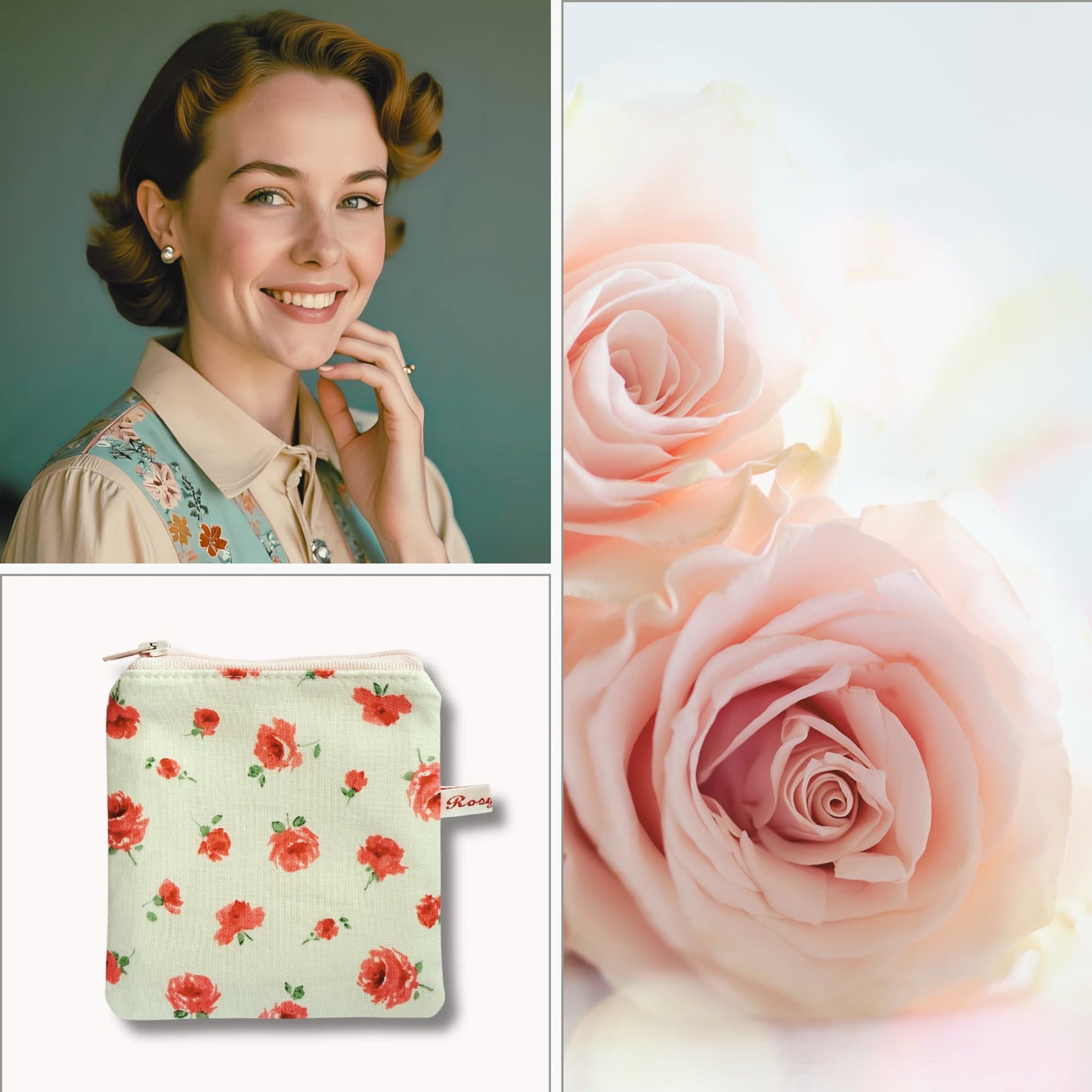 Liberty Fabric Mini Floral Rose Knitting Case for Portable Projects