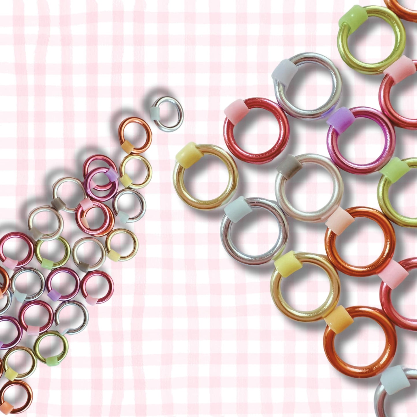 Pastel Stitch Markers for Sock, Lace & Knitting - Pastel Hoops