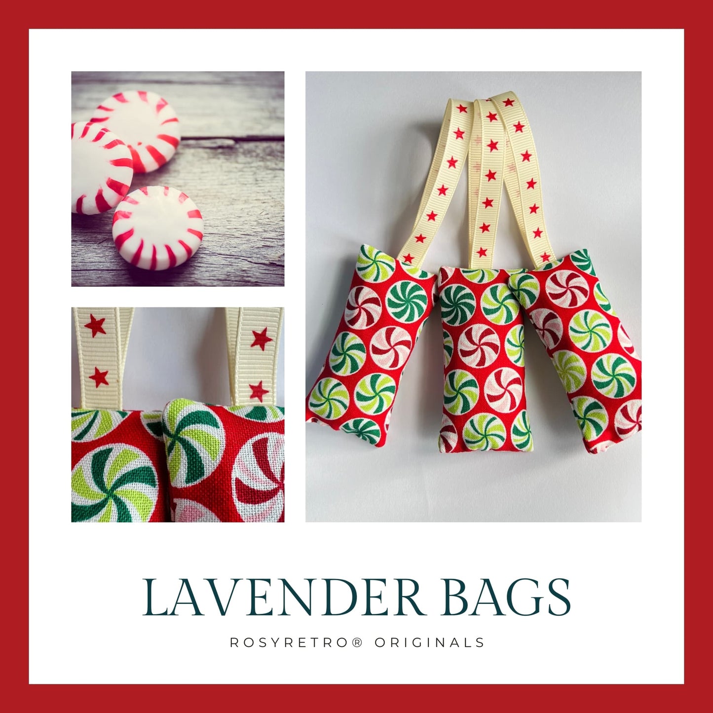 Christmas Scent sachets , lavender bags - Candy Cane