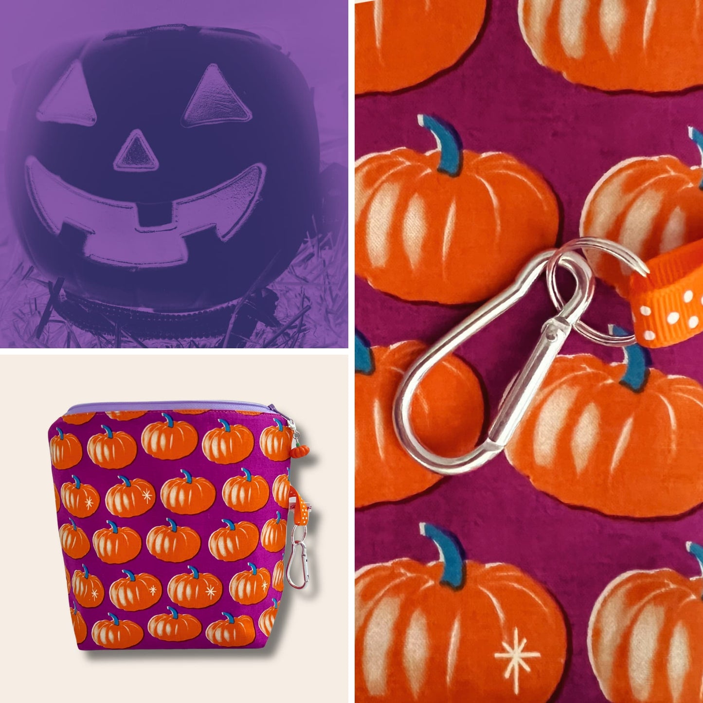 Pumpkin Project bag for Knitting and Crochet - Fabric by Ruby Star Society