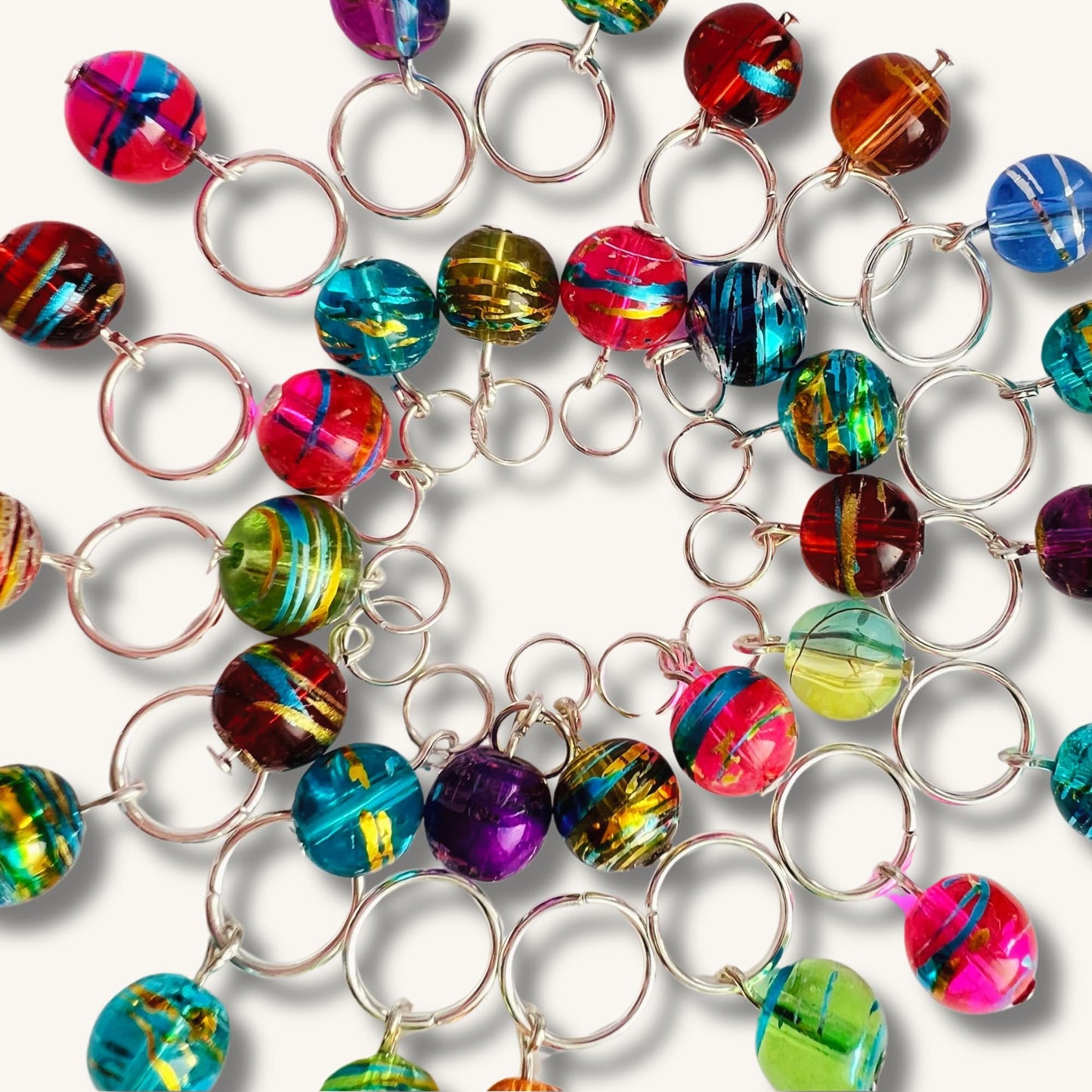 Rainbow Knitting Stitch Markers, Glass - Bombay Summer