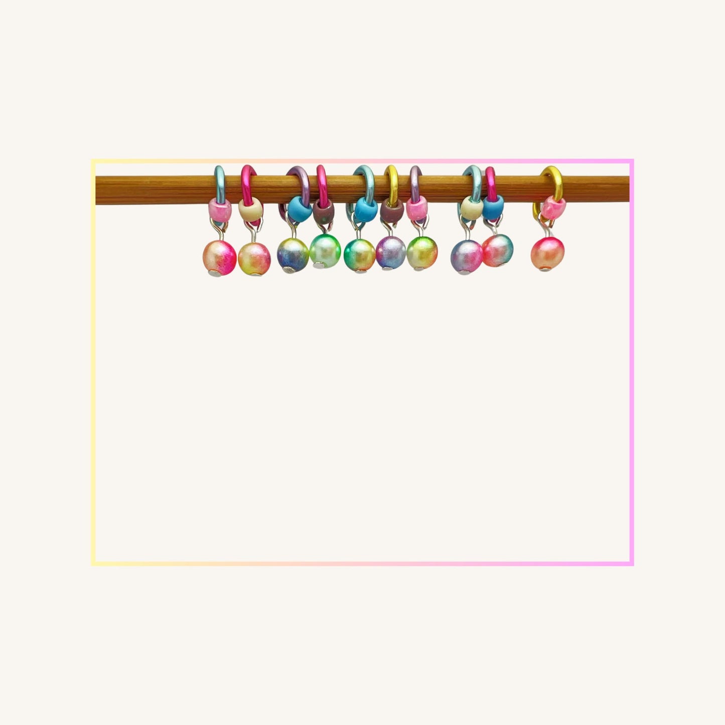 Knitting Stitch Markers in Rainbow Pastels, Snag Free - Unicorn Tears