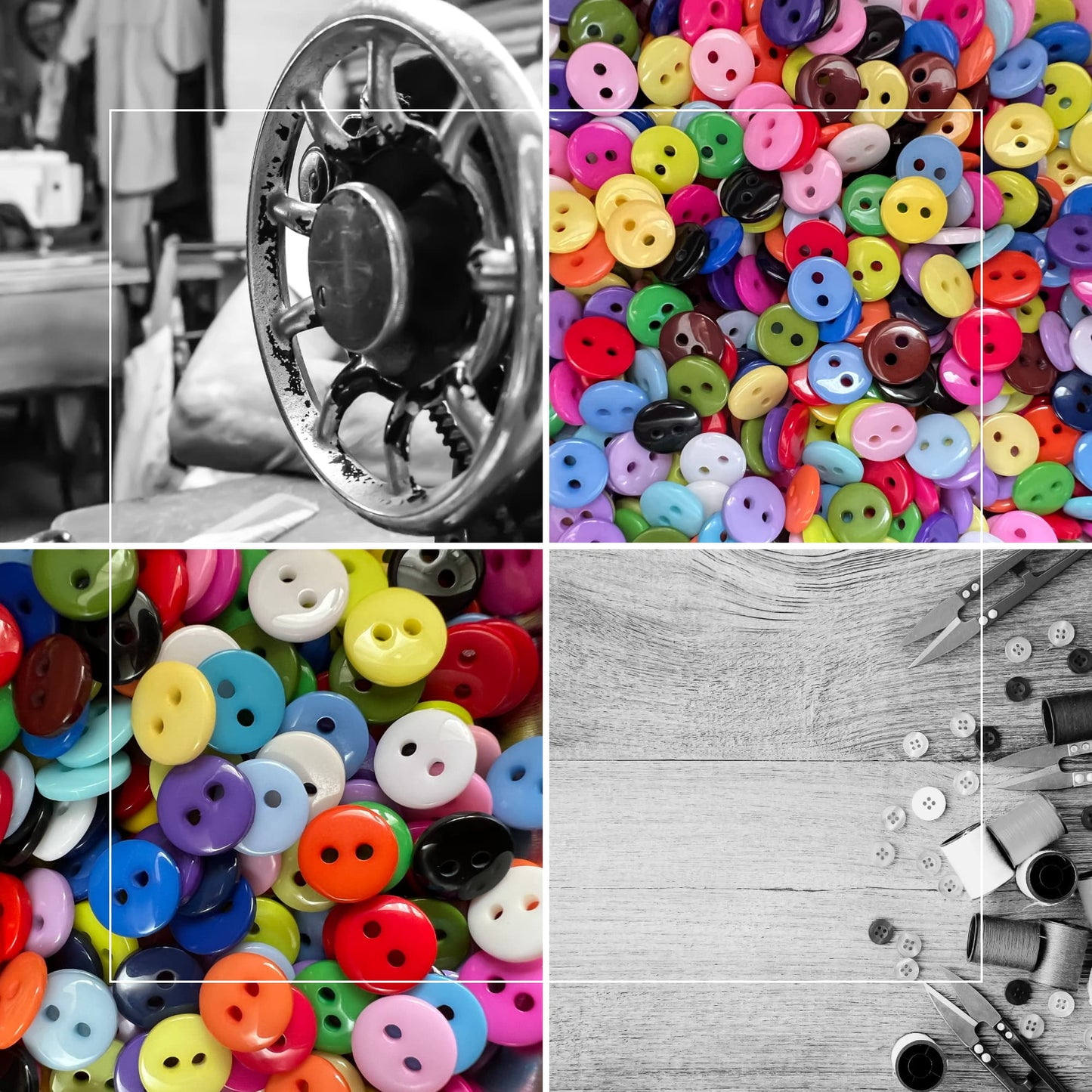 Rainbow Buttons 9mm Assorted - Multi-Color Craft Buttons